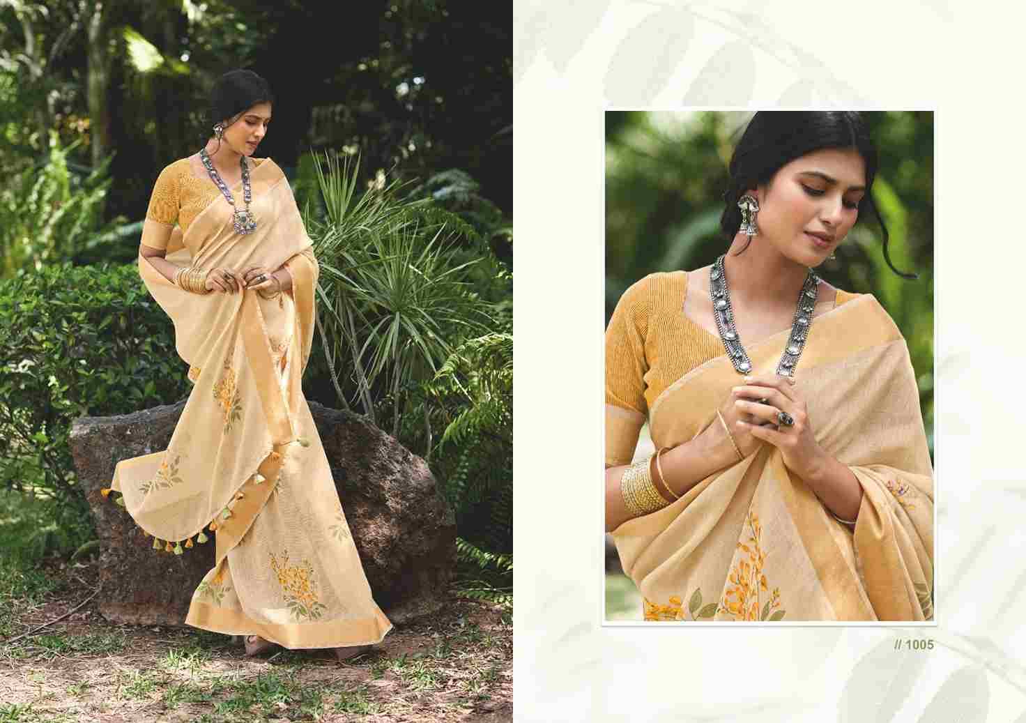 Khichha By SR 1001 To 1005 Series Indian Traditional Wear Collection Beautiful Stylish Fancy Colorful Party Wear & Occasional Wear Linen Sarees At Wholesale Price