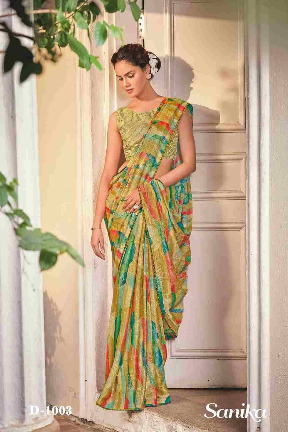 Sanika By SR 1001 To 1010 Series Indian Traditional Wear Collection Beautiful Stylish Fancy Colorful Party Wear & Occasional Wear Fancy Sarees At Wholesale Price