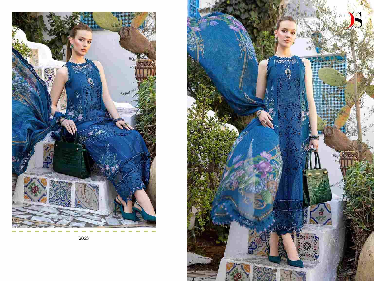 Maria.B. Voyage Lawn-24 By Deepsy Suits 6051 To 6056 Series Designer Pakistani Suits Beautiful Fancy Stylish Colorful Party Wear & Occasional Wear Pure Cotton With Embroidery Dresses At Wholesale Price