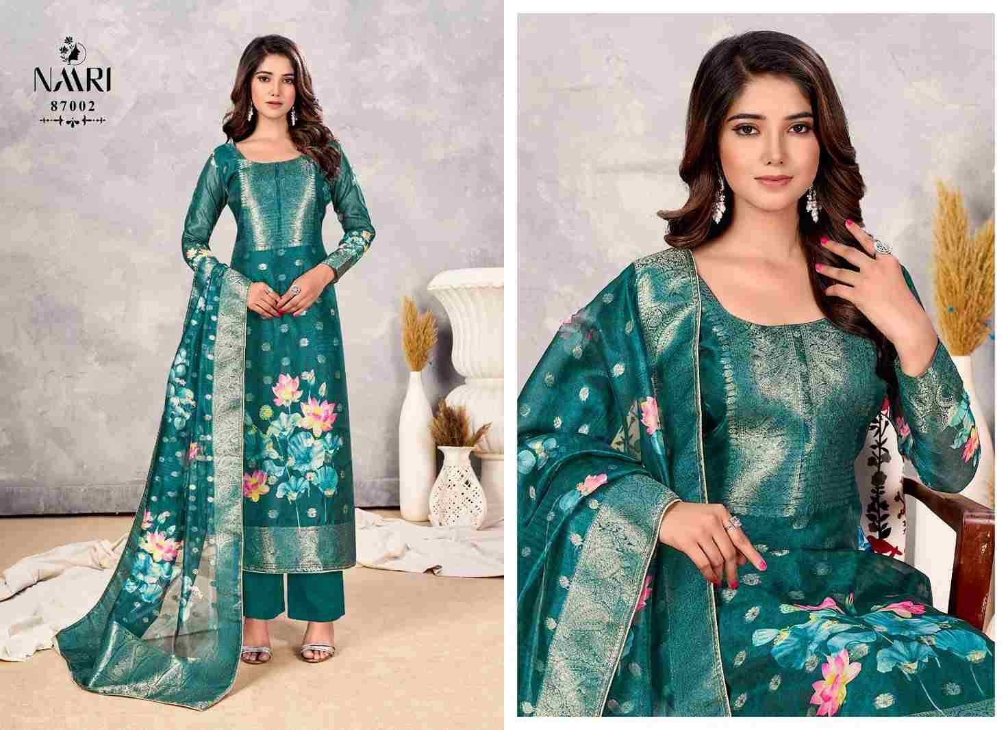 Avanti By Naari 87001 To 87004 Series Beautiful Stylish Festive Suits Fancy Colorful Casual Wear & Ethnic Wear & Ready To Wear Viscose Organza Jacquard Print Dresses At Wholesale Price