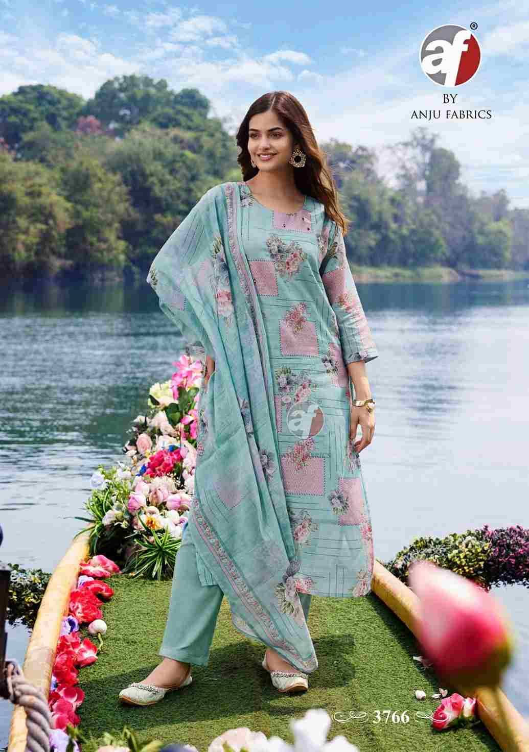 Pretty Petals Vol-2 By Anju Fabrics 3761 To 3766 Series Beautiful Stylish Suits Fancy Colorful Casual Wear & Ethnic Wear & Ready To Wear Linen Cotton Dresses At Wholesale Price