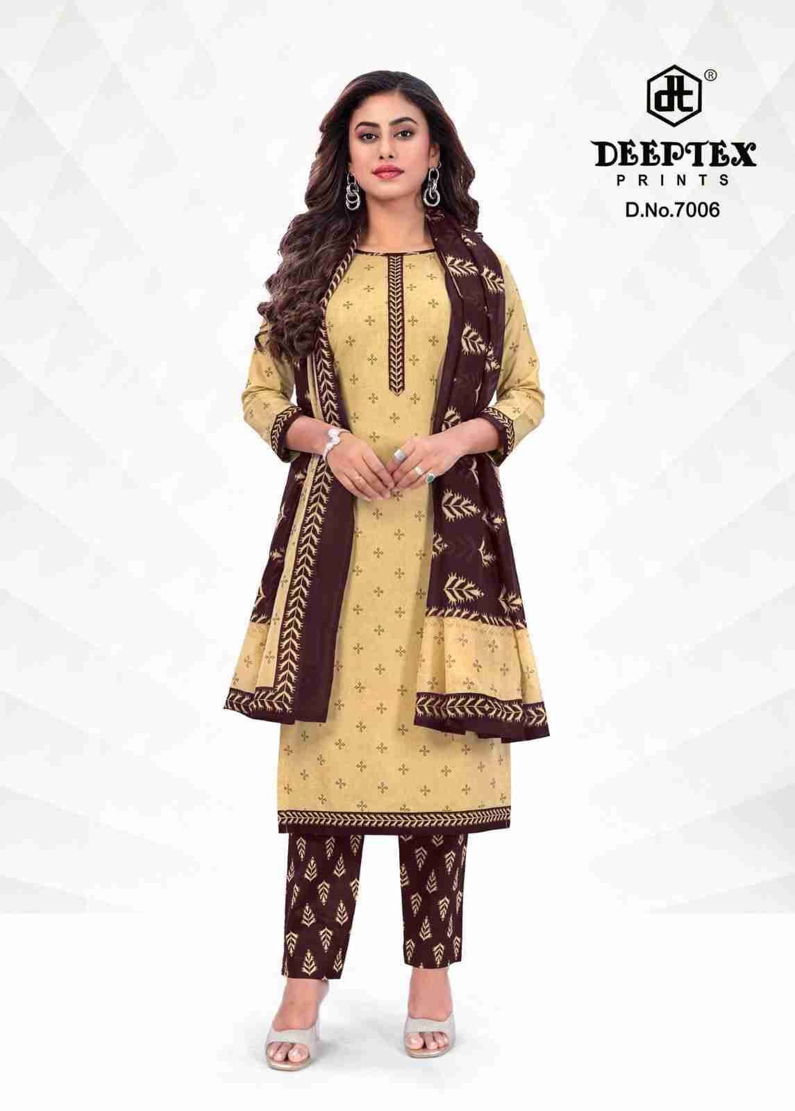 Aaliza Vol-7 By Deeptex Prints 7001 To 7010 Series Beautiful Festive Suits Stylish Fancy Colorful Casual Wear & Ethnic Wear Cotton Print Dresses At Wholesale Price