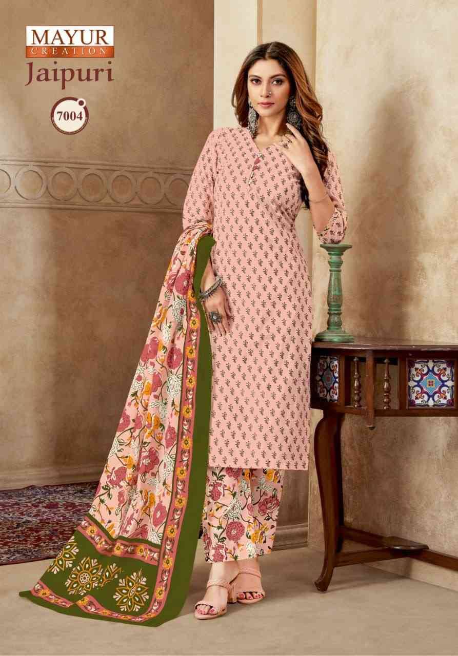 Jaipuri Vol-7 By Mayur Creation 7001 To 7010 Series Beautiful Festive Suits Stylish Fancy Colorful Casual Wear & Ethnic Wear Cotton Print Dresses At Wholesale Price