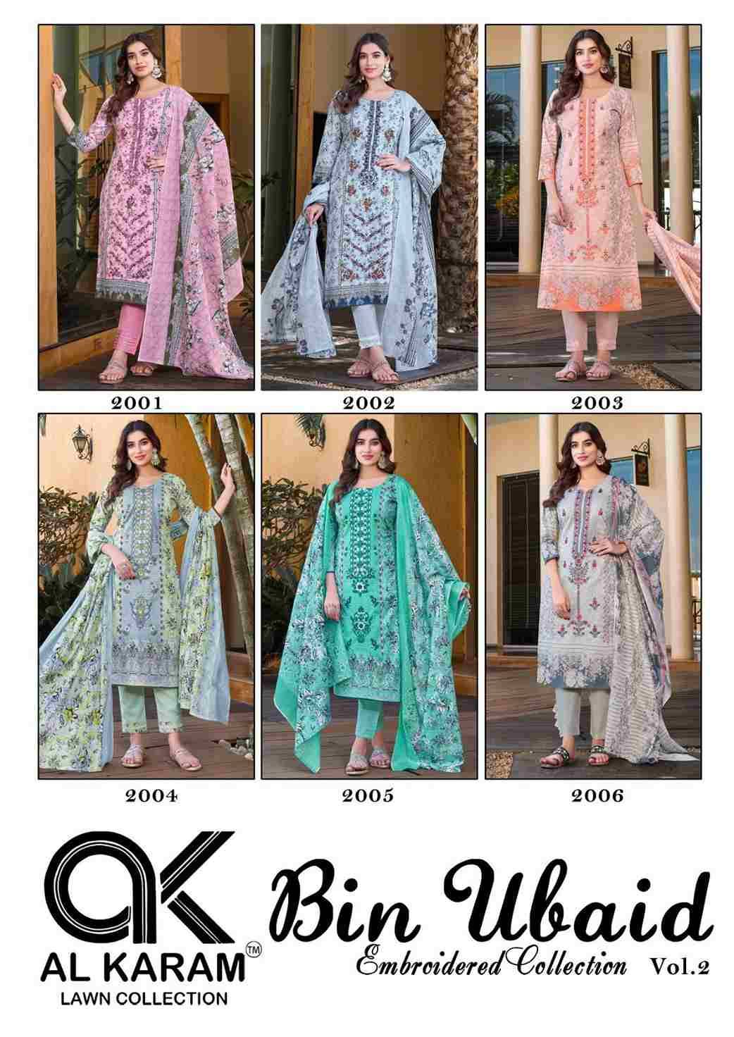 Bin Ubaid Vol-2 By Al Karam Lawn Collection 2001 To 2006 Series Beautiful Pakistani Suits Stylish Fancy Colorful Casual Wear & Ethnic Wear Pure Cotton Print Dresses At Wholesale Price