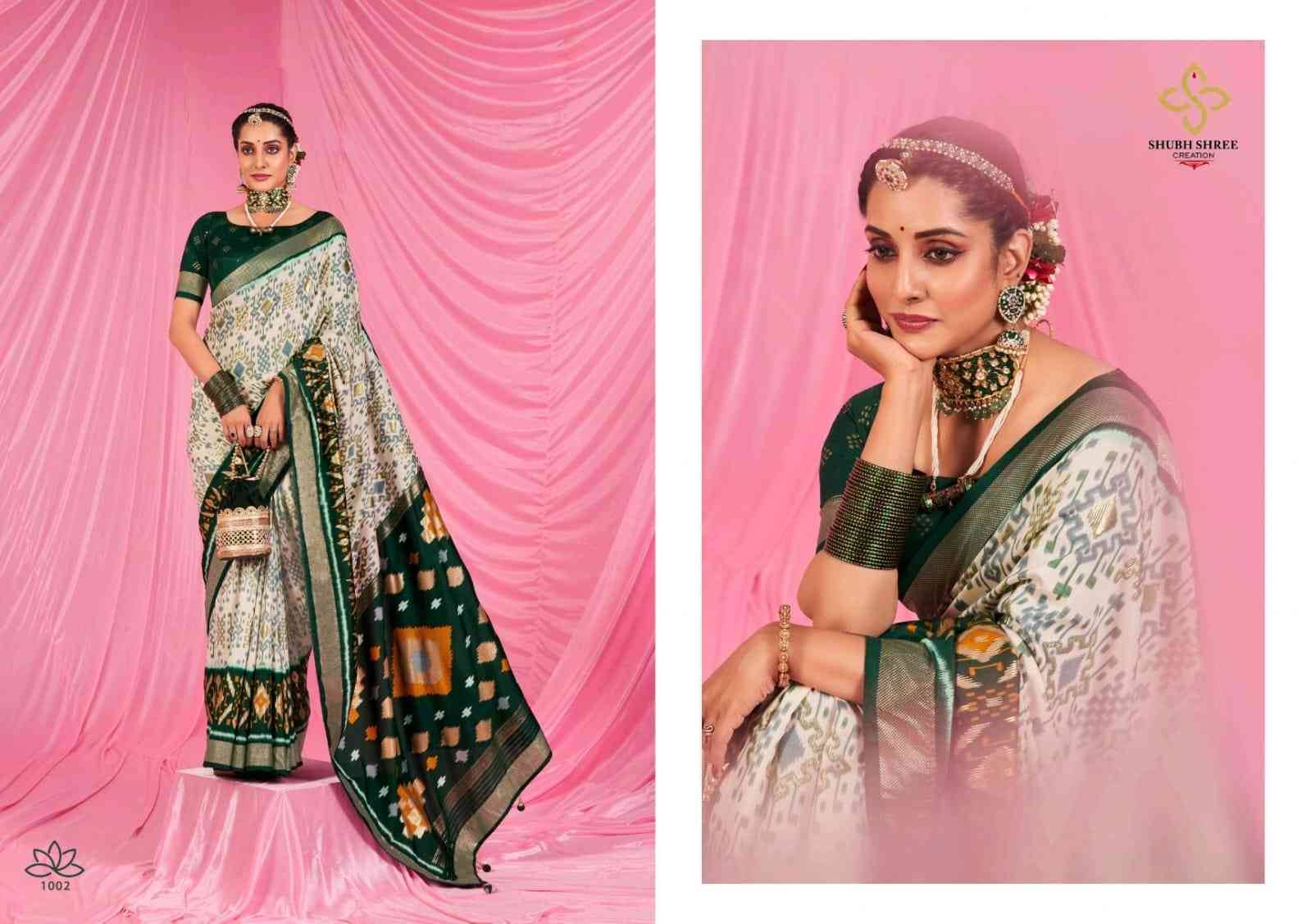 Parnikam By Shubh Shree 1001 To 1012 Series Indian Traditional Wear Collection Beautiful Stylish Fancy Colorful Party Wear & Occasional Wear Patola Silk Sarees At Wholesale Price