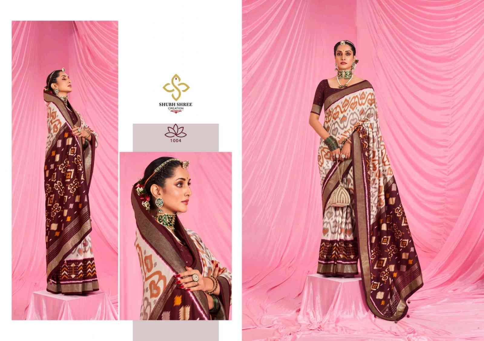 Parnikam By Shubh Shree 1001 To 1012 Series Indian Traditional Wear Collection Beautiful Stylish Fancy Colorful Party Wear & Occasional Wear Patola Silk Sarees At Wholesale Price