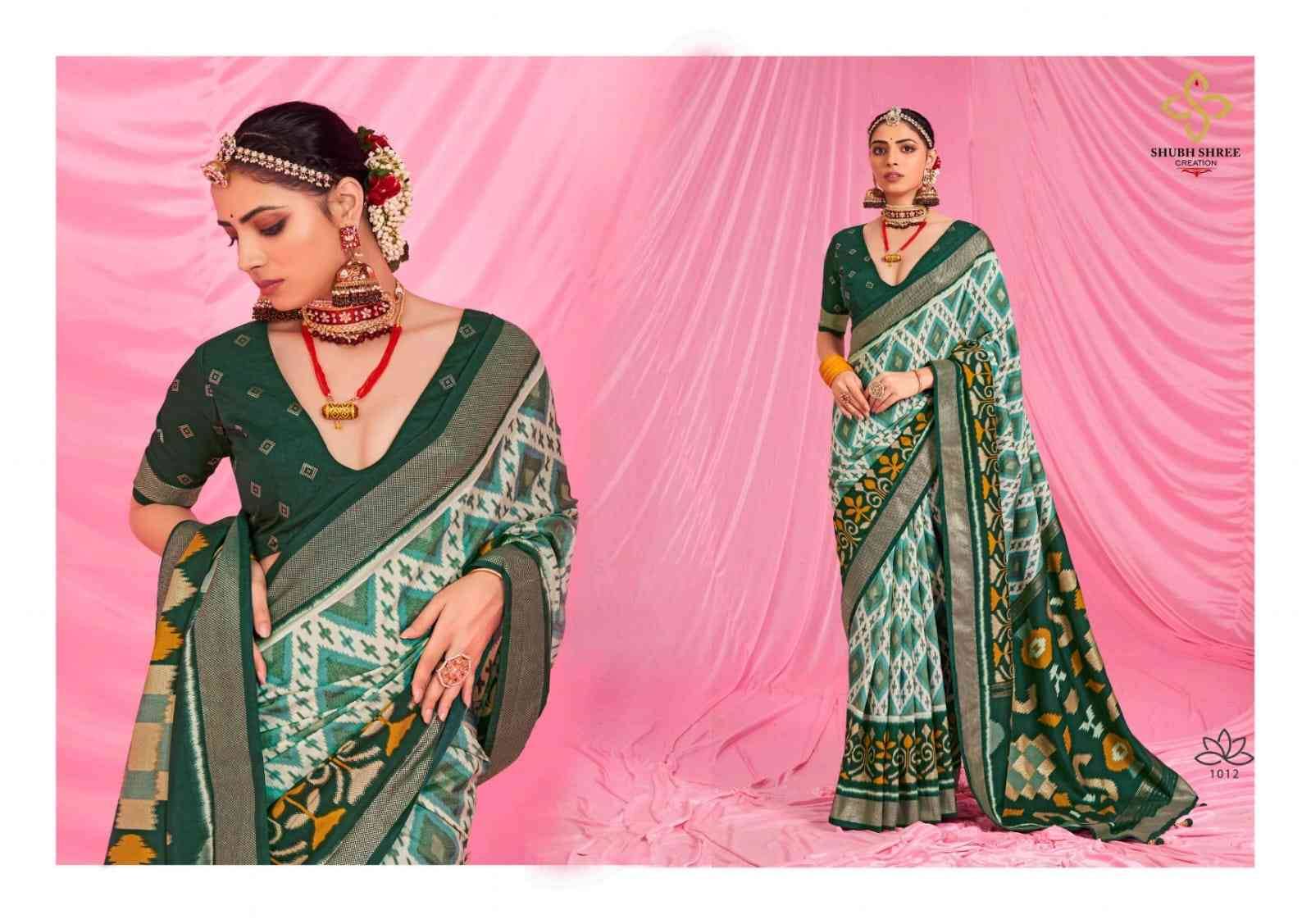 Parnikam By Shubh Shree 1001 To 1012 Series Indian Traditional Wear Collection Beautiful Stylish Fancy Colorful Party Wear & Occasional Wear Patola Silk Sarees At Wholesale Price