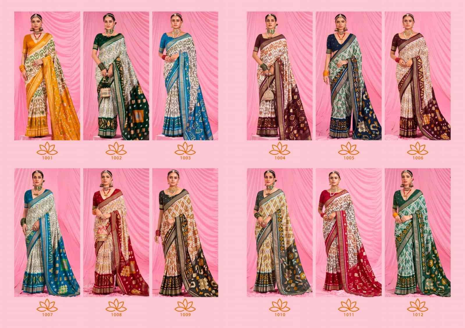 Parnikam By Shubh Shree 1001 To 1012 Series Indian Traditional Wear Collection Beautiful Stylish Fancy Colorful Party Wear & Occasional Wear Patola Silk Sarees At Wholesale Price