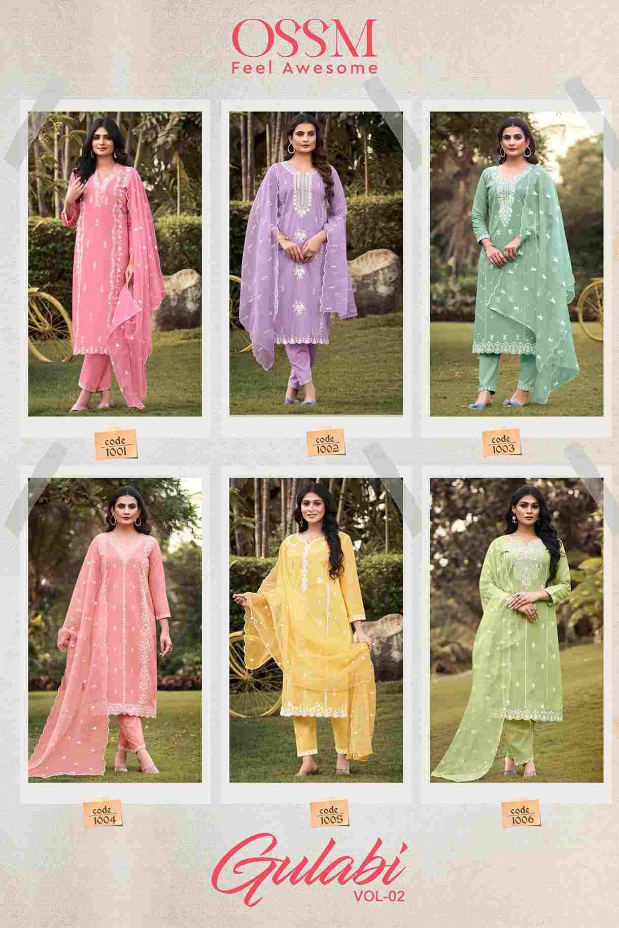 Gulabi Vol-2 By Ossm 1001 To 1006 Series Beautiful Stylish Festive Suits Fancy Colorful Casual Wear & Ethnic Wear & Ready To Wear Pure Cotton Dresses At Wholesale Price