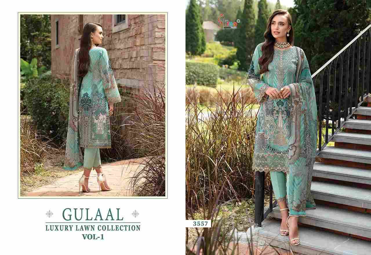 Gulaal Luxury Lawn Collection Vol-1 By Shree Fabs 3557 To 3563 Series Designer Pakistani Suits Beautiful Stylish Fancy Colorful Party Wear & Occasional Wear Pure Cotton Print Embroidered Dresses At Wholesale Price