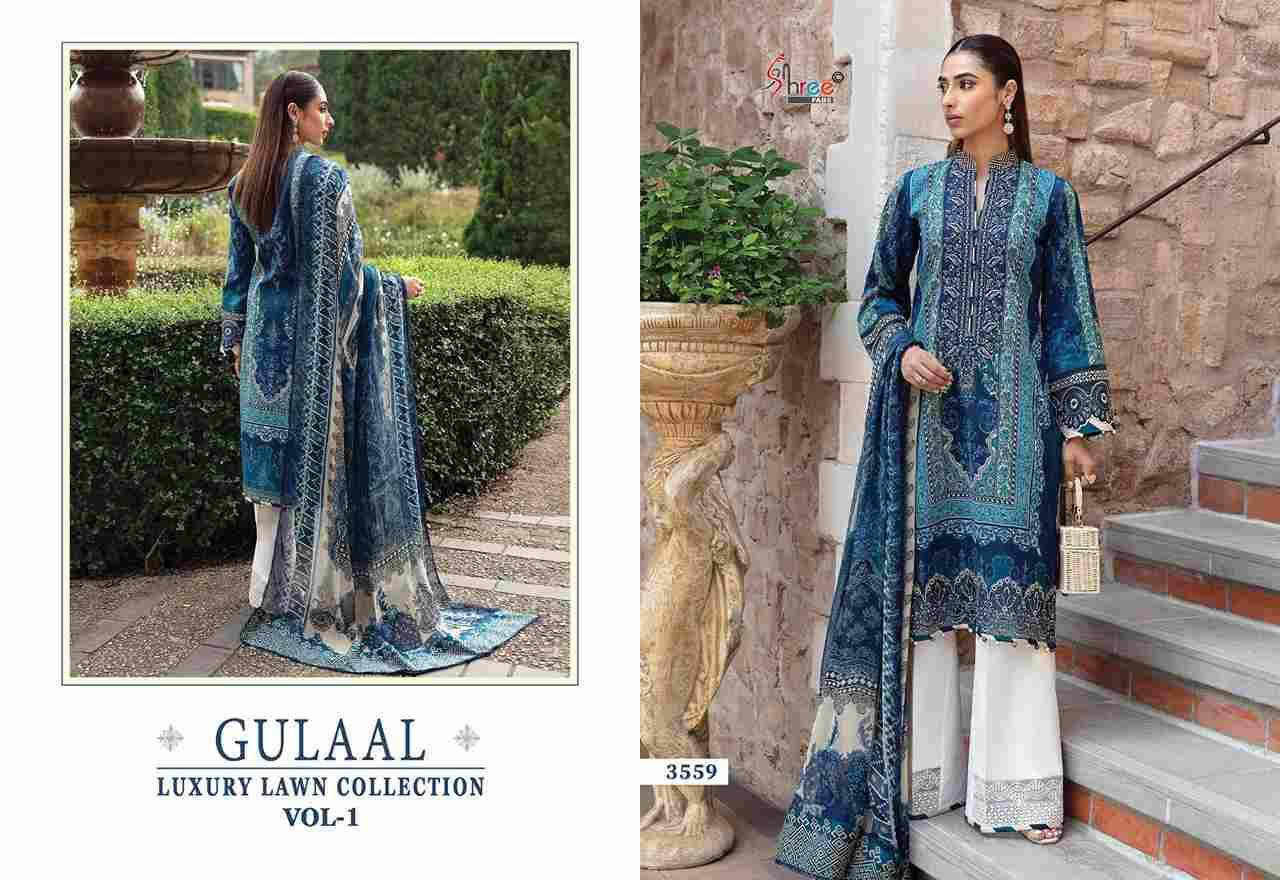 Gulaal Luxury Lawn Collection Vol-1 By Shree Fabs 3557 To 3563 Series Designer Pakistani Suits Beautiful Stylish Fancy Colorful Party Wear & Occasional Wear Pure Cotton Print Embroidered Dresses At Wholesale Price