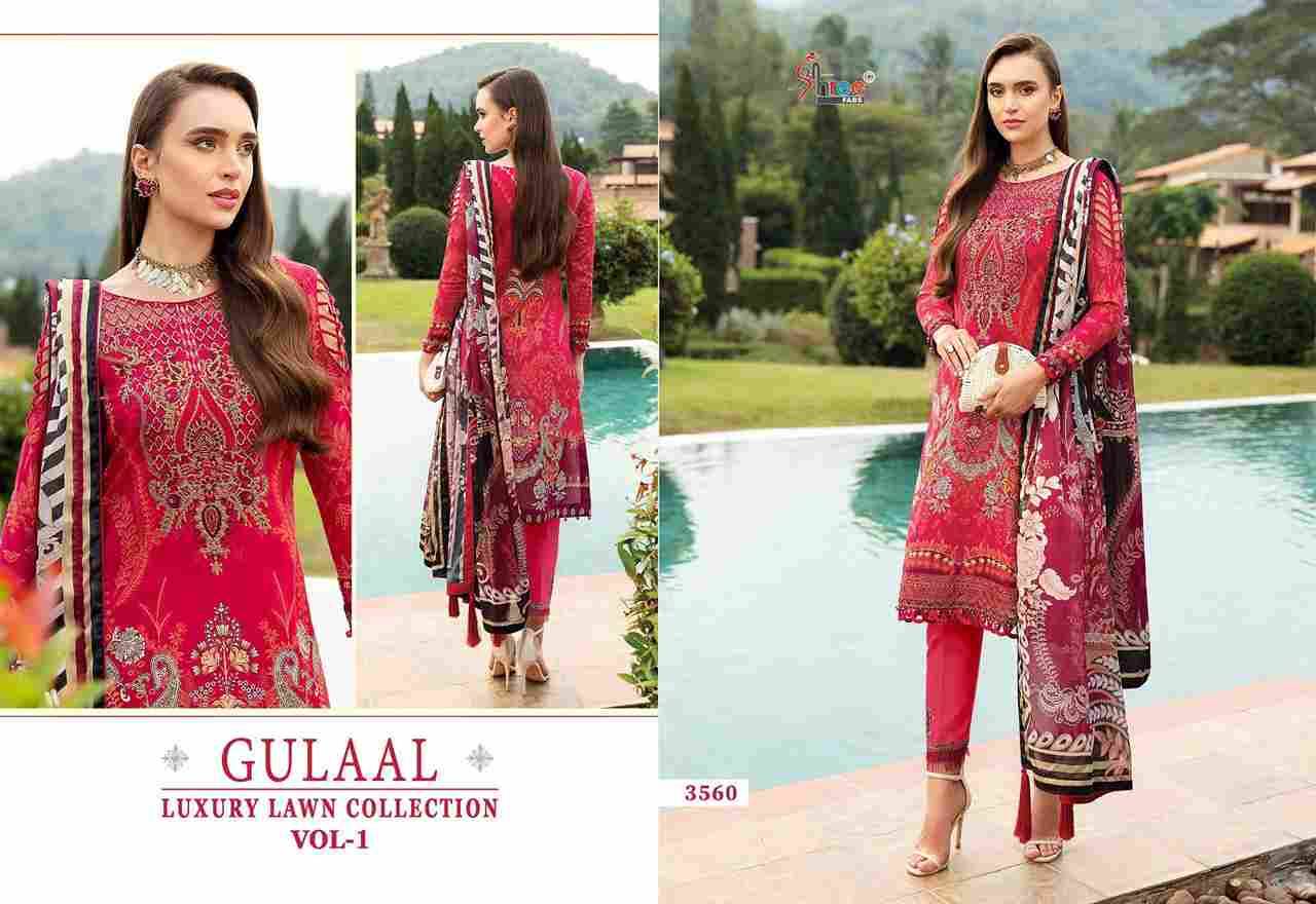 Gulaal Luxury Lawn Collection Vol-1 By Shree Fabs 3557 To 3563 Series Designer Pakistani Suits Beautiful Stylish Fancy Colorful Party Wear & Occasional Wear Pure Cotton Print Embroidered Dresses At Wholesale Price