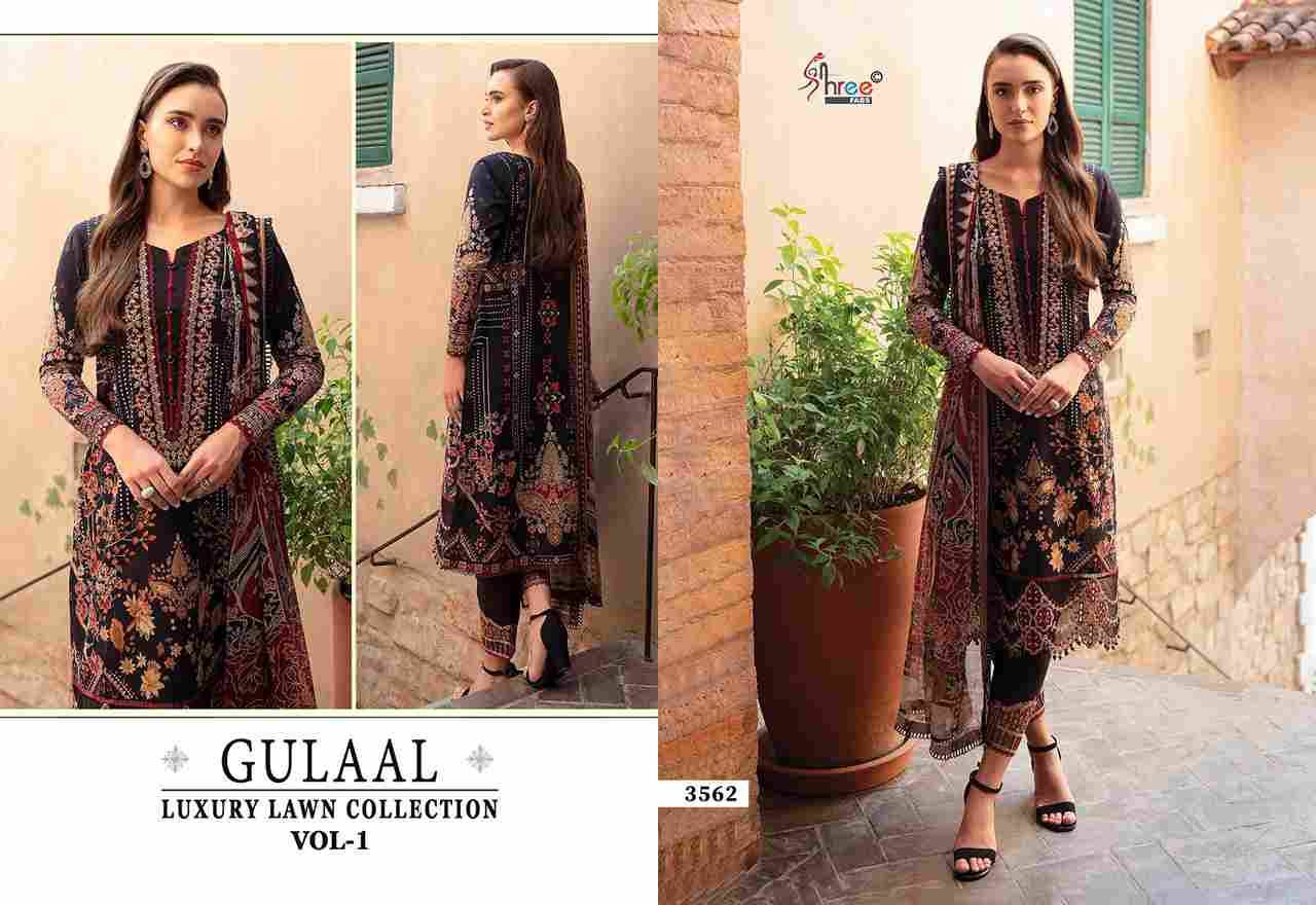 Gulaal Luxury Lawn Collection Vol-1 By Shree Fabs 3557 To 3563 Series Designer Pakistani Suits Beautiful Stylish Fancy Colorful Party Wear & Occasional Wear Pure Cotton Print Embroidered Dresses At Wholesale Price