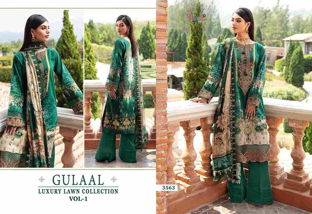 Gulaal Luxury Lawn Collection Vol-1 By Shree Fabs 3557 To 3563 Series Designer Pakistani Suits Beautiful Stylish Fancy Colorful Party Wear & Occasional Wear Pure Cotton Print Embroidered Dresses At Wholesale Price