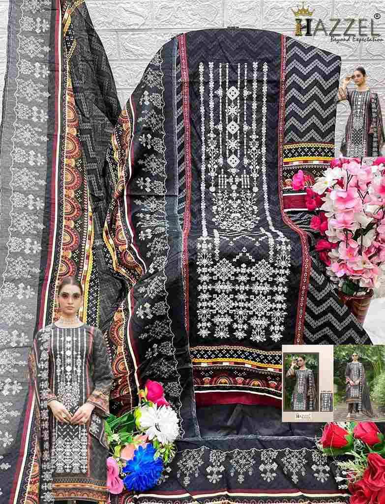 Bin Saeed Vol-4 By Hazzel 4001 To 4003 Series Designer Pakistani Suits Beautiful Fancy Stylish Colorful Party Wear & Occasional Wear Lawn Cotton Print Embroidery Dresses At Wholesale Price