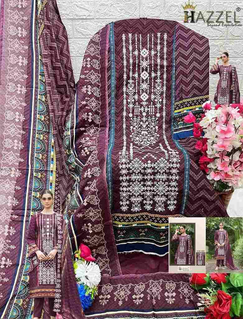 Bin Saeed Vol-4 By Hazzel 4001 To 4003 Series Designer Pakistani Suits Beautiful Fancy Stylish Colorful Party Wear & Occasional Wear Lawn Cotton Print Embroidery Dresses At Wholesale Price