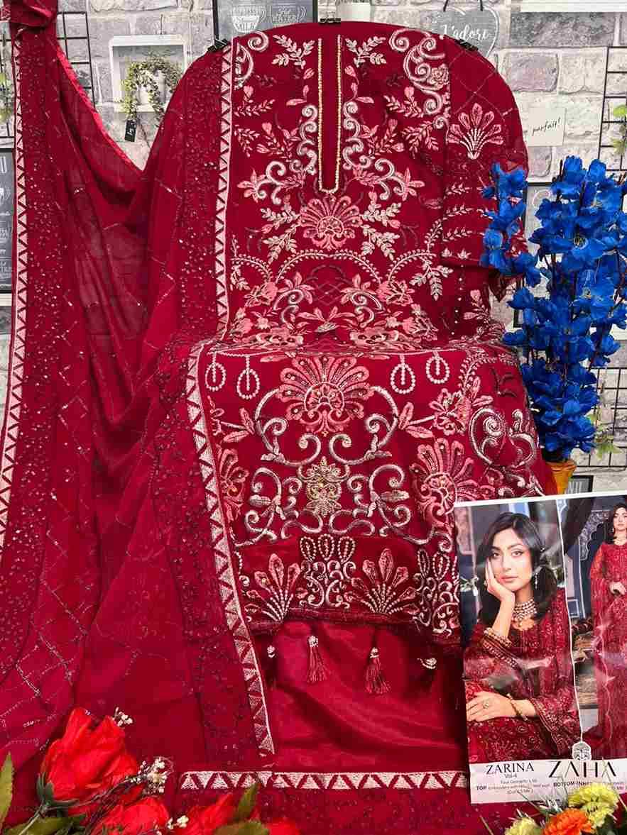 Zarina Vol-4 By Zaha 10253 To 10255 Series Beautiful Pakistani Suits Colorful Stylish Fancy Casual Wear & Ethnic Wear Faux Georgette With Embroidered Dresses At Wholesale Price