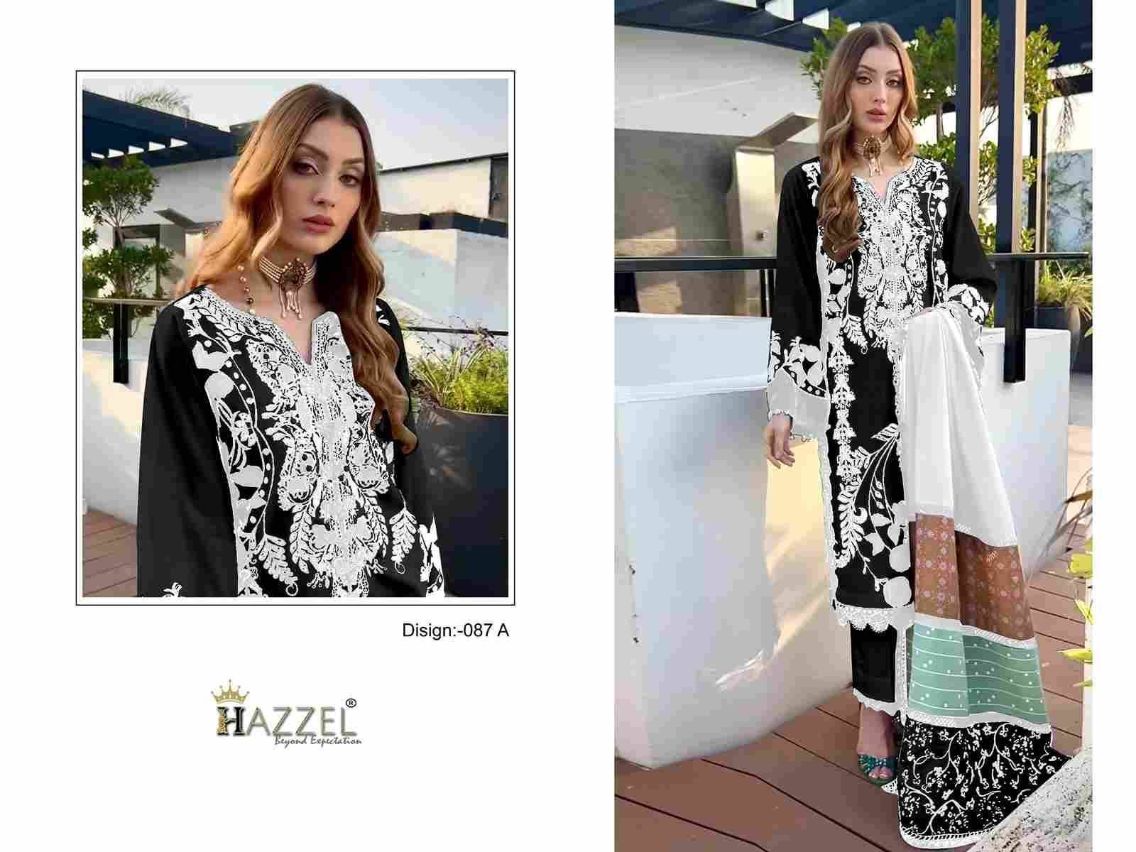 Hazzel 087 Colours By Hazzel 087-A To 087-B Series Pakistani Suits Collection Beautiful Stylish Fancy Colorful Party Wear & Occasional Wear Rayon Cotton Dresses At Wholesale Price