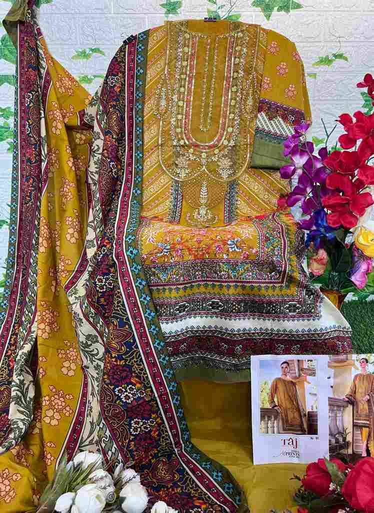 Taj Hit Design 101 By Taj Creation Beautiful Pakistani Suits Colorful Stylish Fancy Casual Wear & Ethnic Wear Pure Cotton With Embroidered Dresses At Wholesale Price