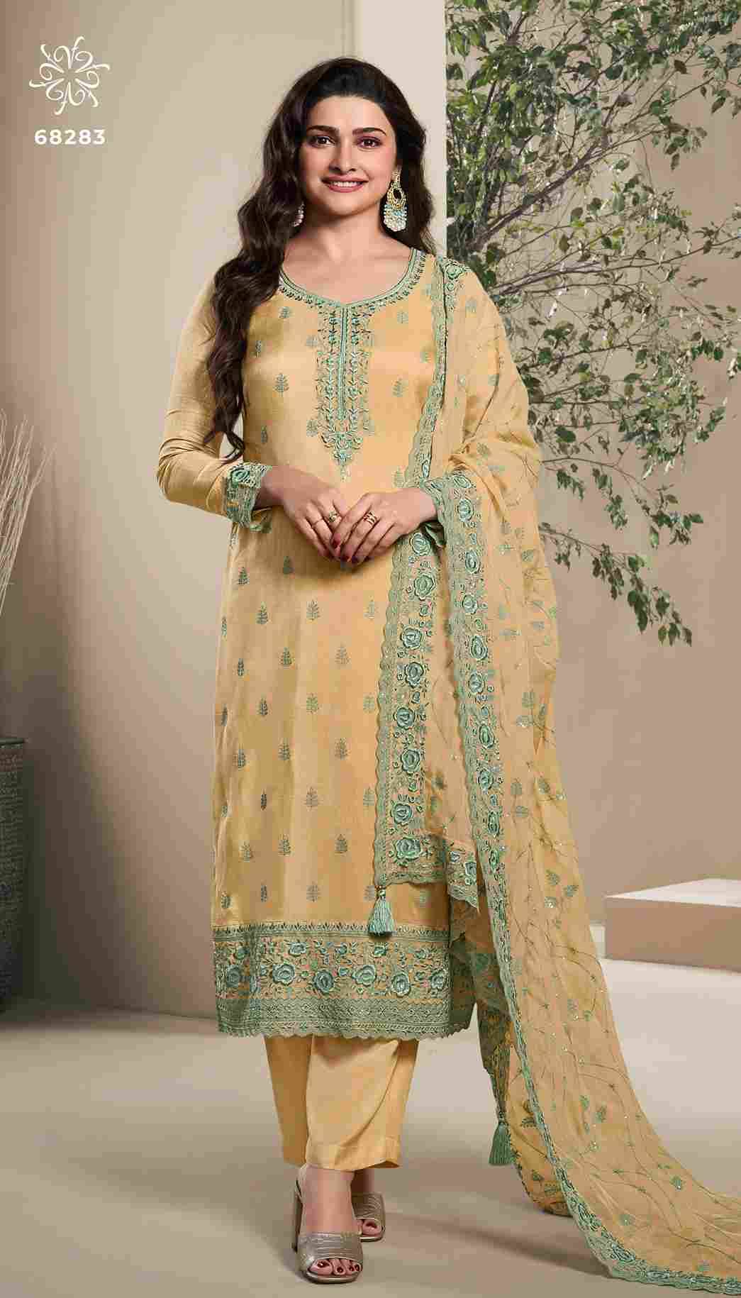 Nutan By Vinay Fashion 68281 To 68285 Series Designer Festive Sharara Suits Collection Beautiful Stylish Fancy Colorful Party Wear & Occasional Wear Dola Silk Dresses At Wholesale Price