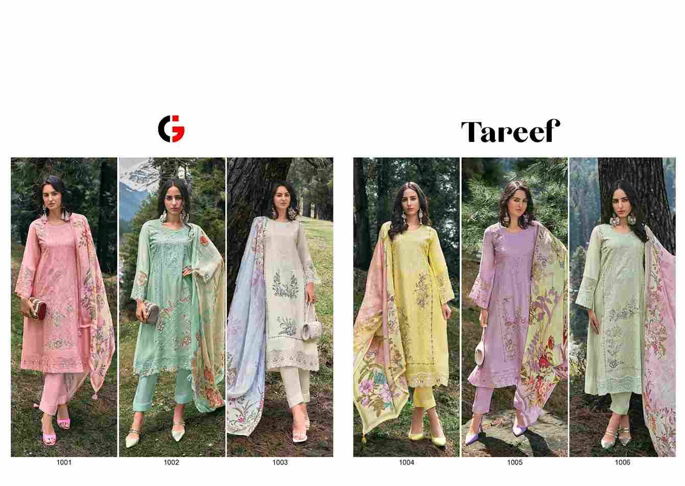 Tareef By Gull Jee 1001 To 1006 Series Beautiful Festive Suits Colorful Stylish Fancy Casual Wear & Ethnic Wear Pure Silk Embroidered Dresses At Wholesale Price