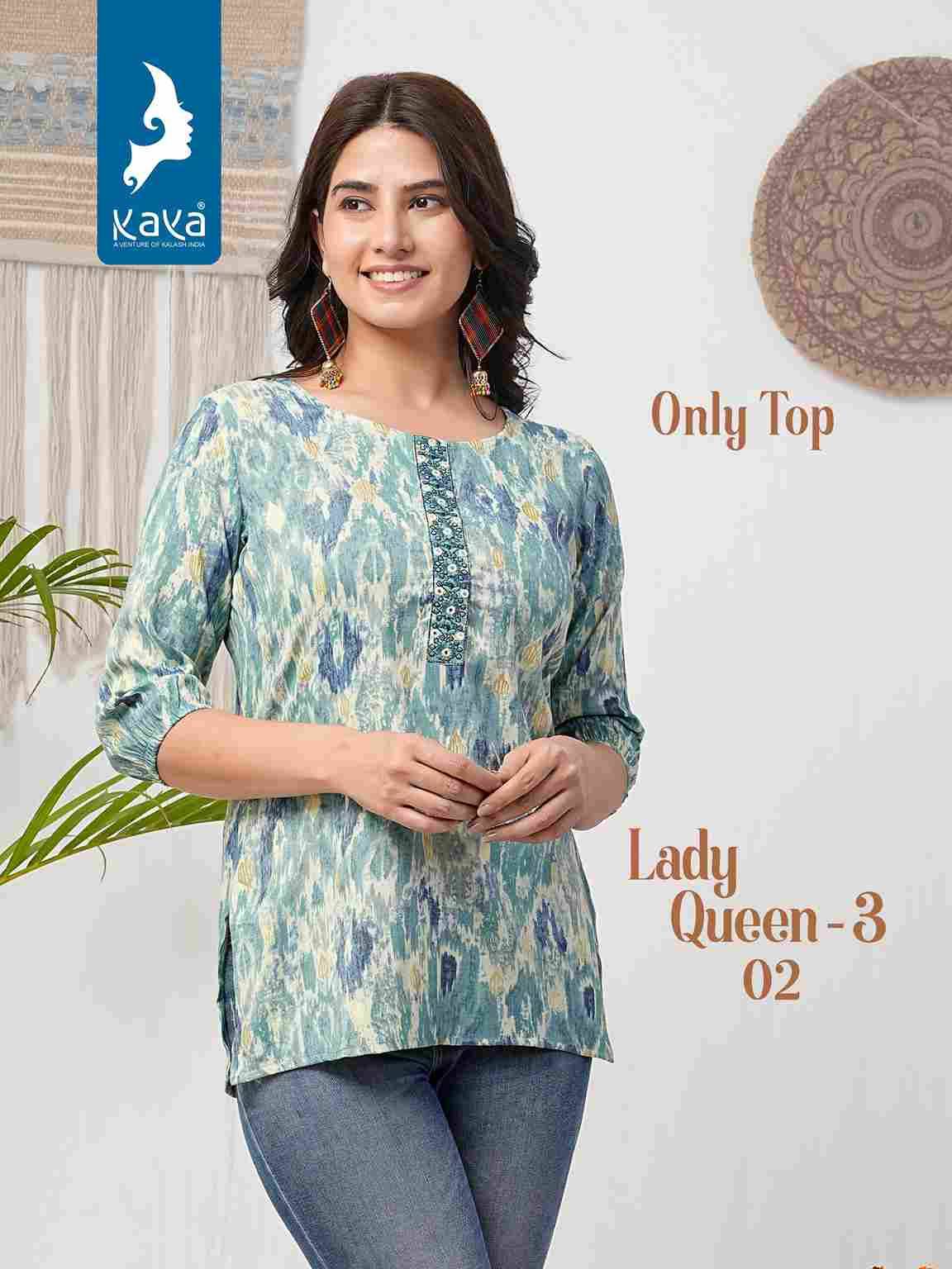 Lady Queen Vol-3 By Kaya 01 To 08 Series Designer Stylish Fancy Colorful Beautiful Party Wear & Ethnic Wear Collection Capsule Print Tops At Wholesale Price