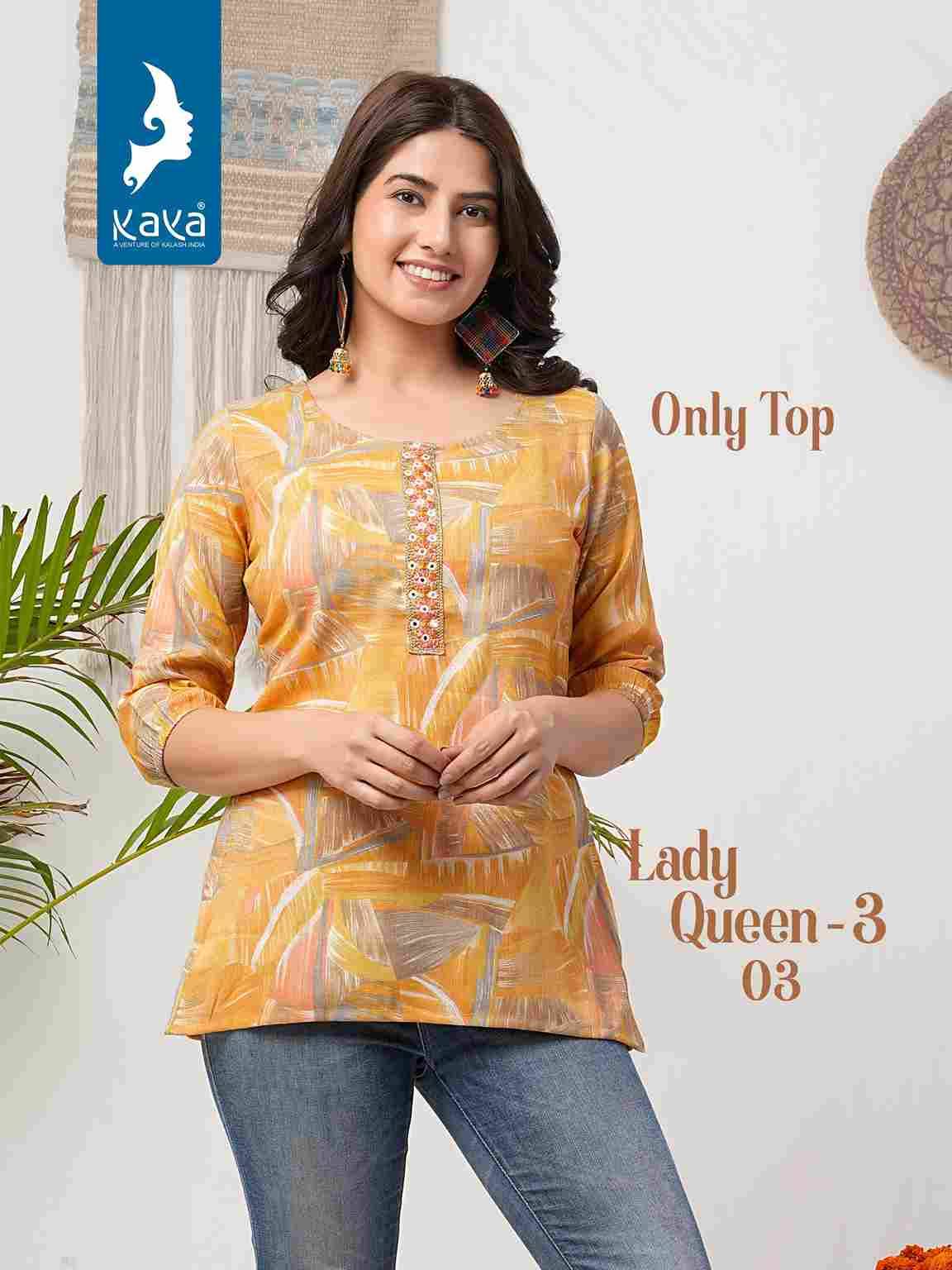 Lady Queen Vol-3 By Kaya 01 To 08 Series Designer Stylish Fancy Colorful Beautiful Party Wear & Ethnic Wear Collection Capsule Print Tops At Wholesale Price