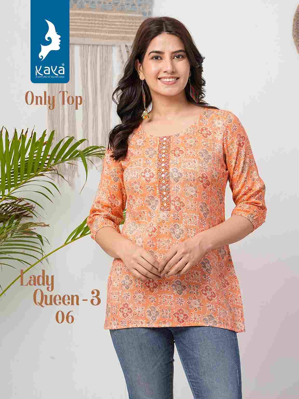 Lady Queen Vol-3 By Kaya 01 To 08 Series Designer Stylish Fancy Colorful Beautiful Party Wear & Ethnic Wear Collection Capsule Print Tops At Wholesale Price