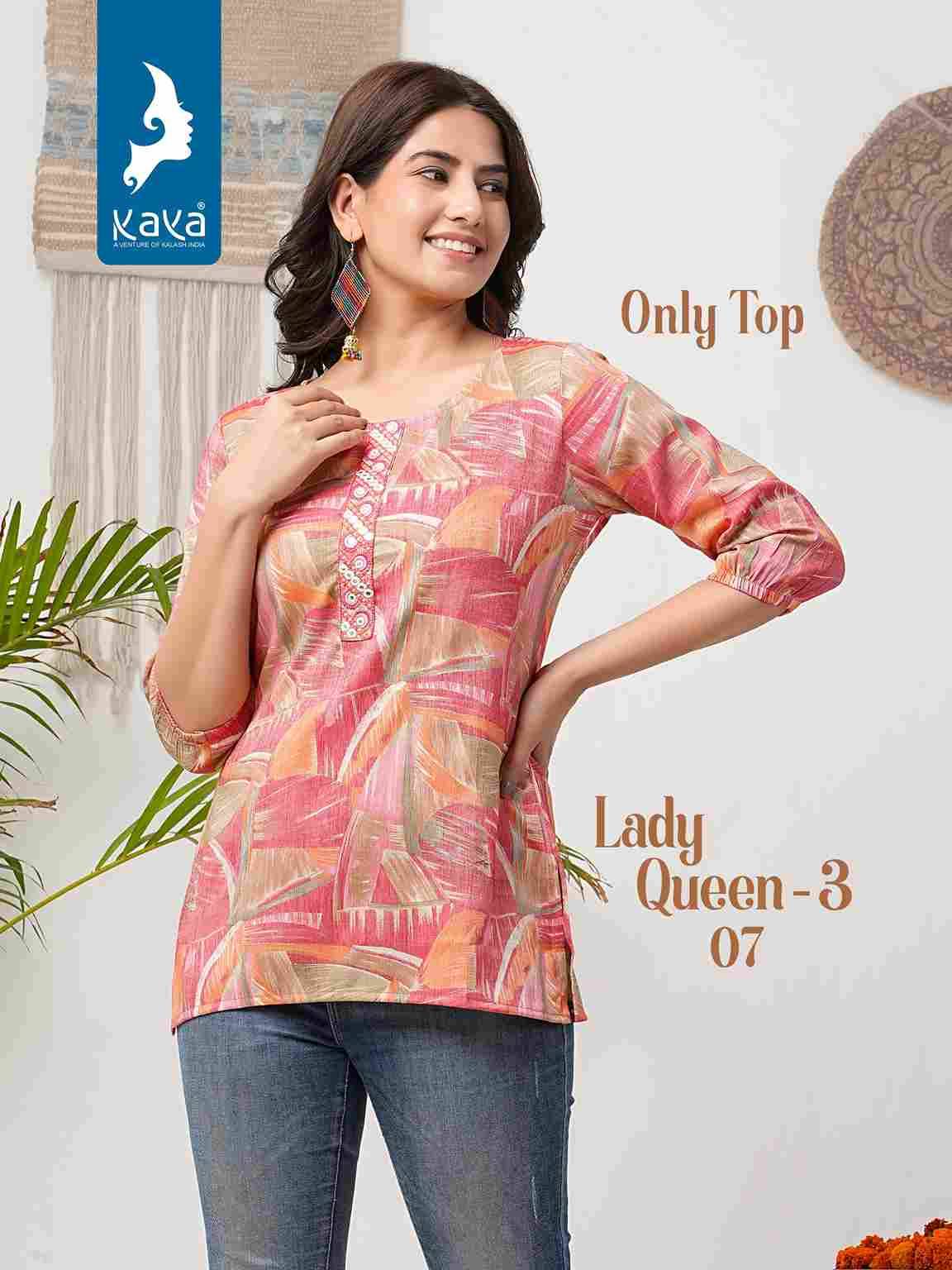 Lady Queen Vol-3 By Kaya 01 To 08 Series Designer Stylish Fancy Colorful Beautiful Party Wear & Ethnic Wear Collection Capsule Print Tops At Wholesale Price