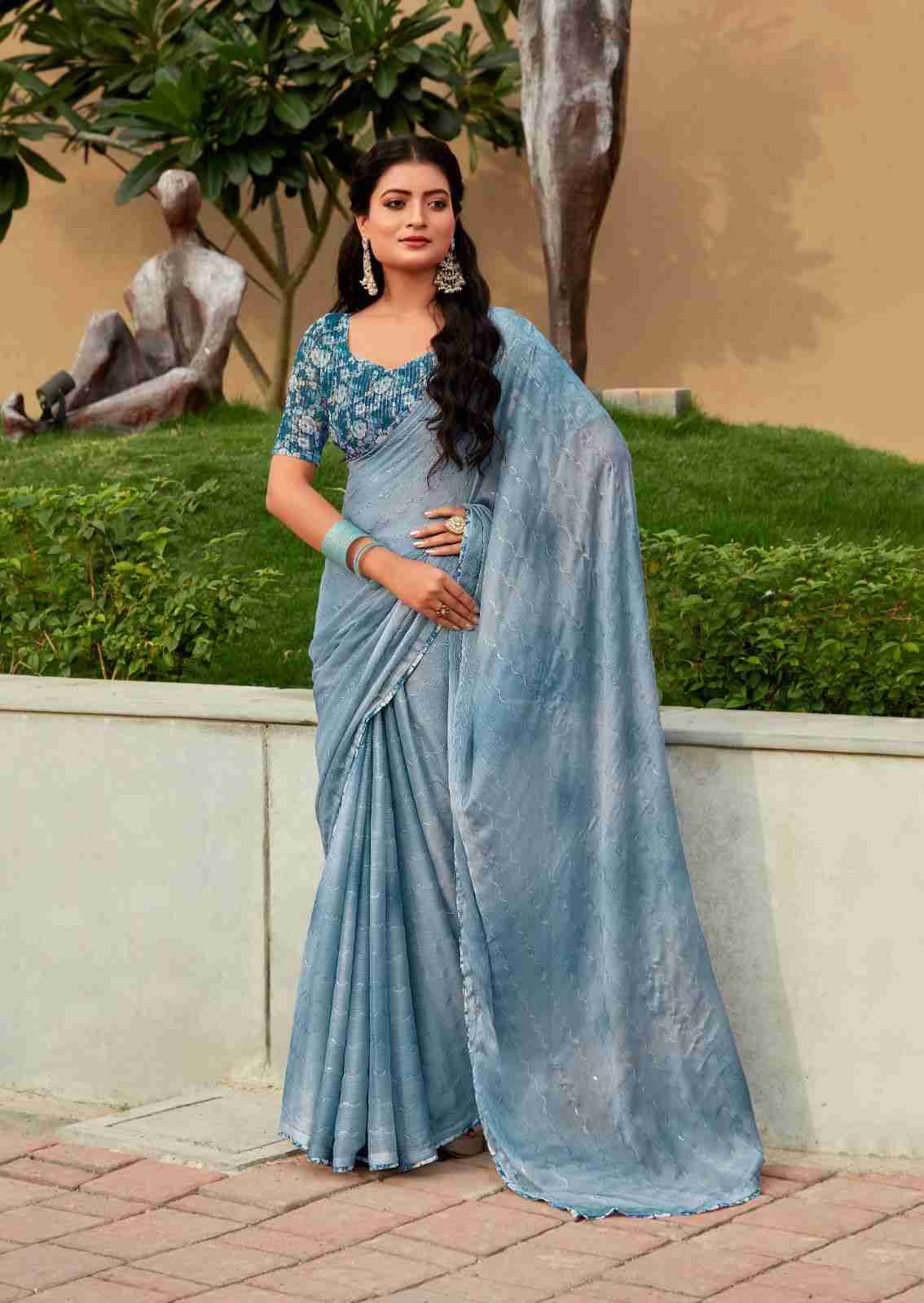 Oliva By Stavan 101 To 110 Series Indian Traditional Wear Collection Beautiful Stylish Fancy Colorful Party Wear & Occasional Wear Chiffon Sarees At Wholesale Price