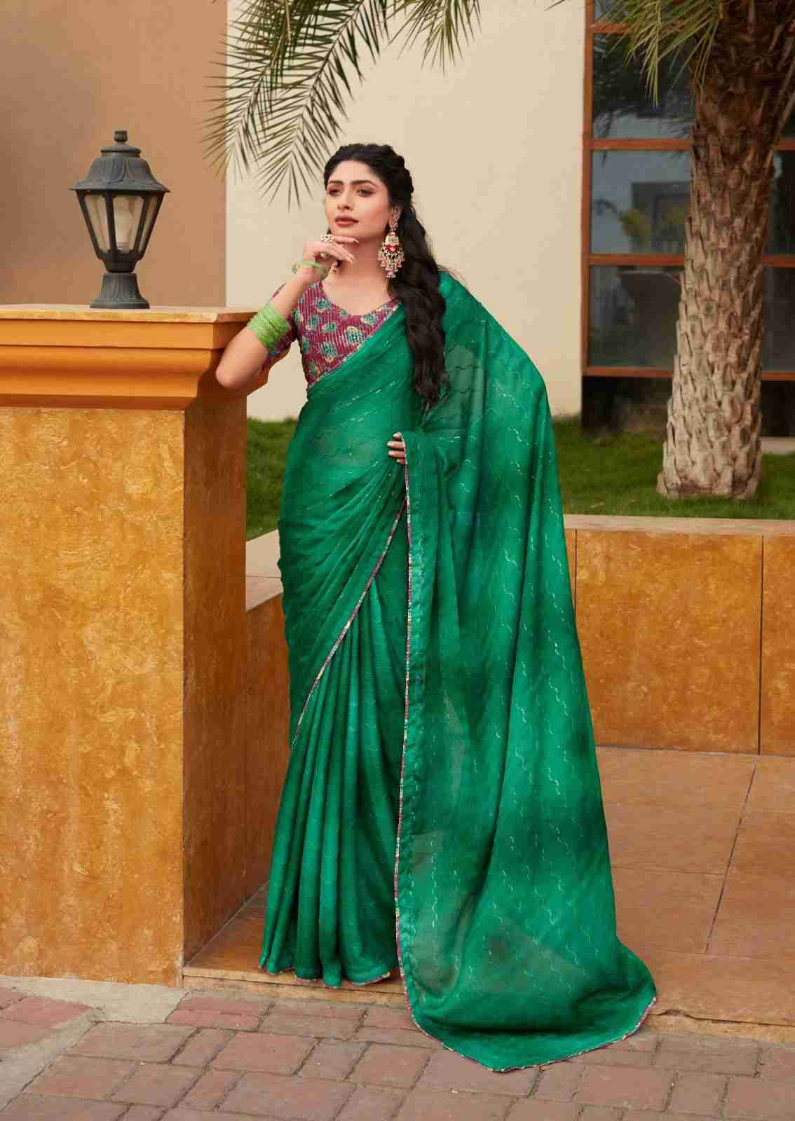 Oliva By Stavan 101 To 110 Series Indian Traditional Wear Collection Beautiful Stylish Fancy Colorful Party Wear & Occasional Wear Chiffon Sarees At Wholesale Price