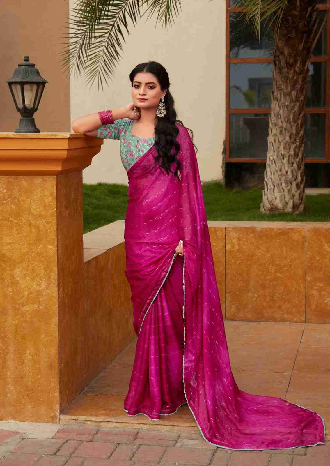 Oliva By Stavan 101 To 110 Series Indian Traditional Wear Collection Beautiful Stylish Fancy Colorful Party Wear & Occasional Wear Chiffon Sarees At Wholesale Price