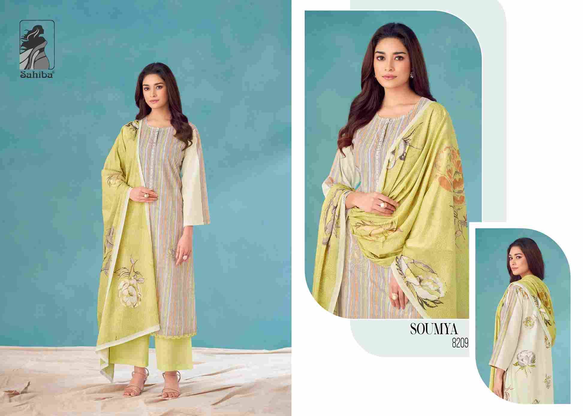 Soumya By Sahiba Fabrics Beautiful Festive Suits Colorful Stylish Fancy Casual Wear & Ethnic Wear Pure Cotton Lawn Print Dresses At Wholesale Price