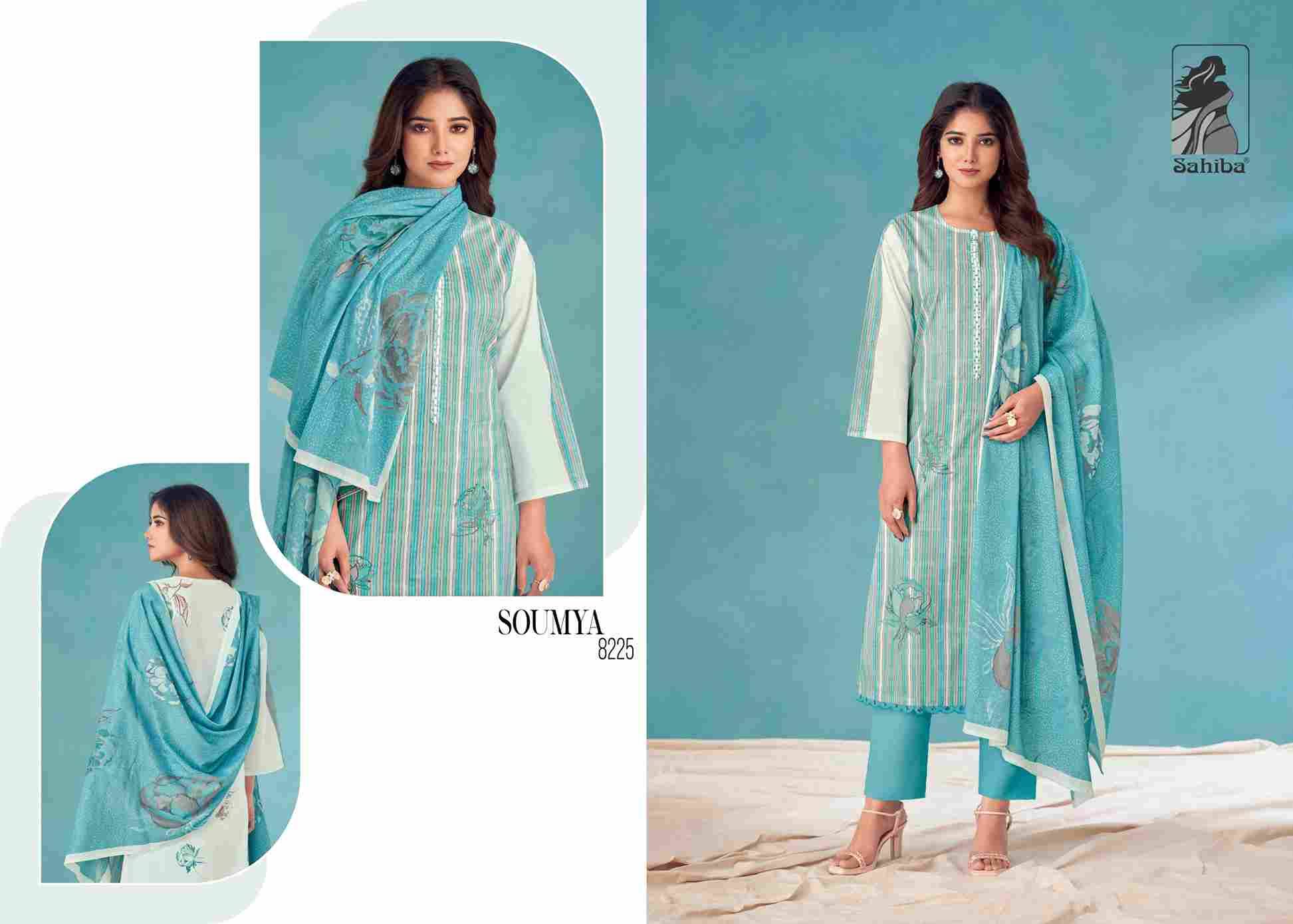 Soumya By Sahiba Fabrics Beautiful Festive Suits Colorful Stylish Fancy Casual Wear & Ethnic Wear Pure Cotton Lawn Print Dresses At Wholesale Price