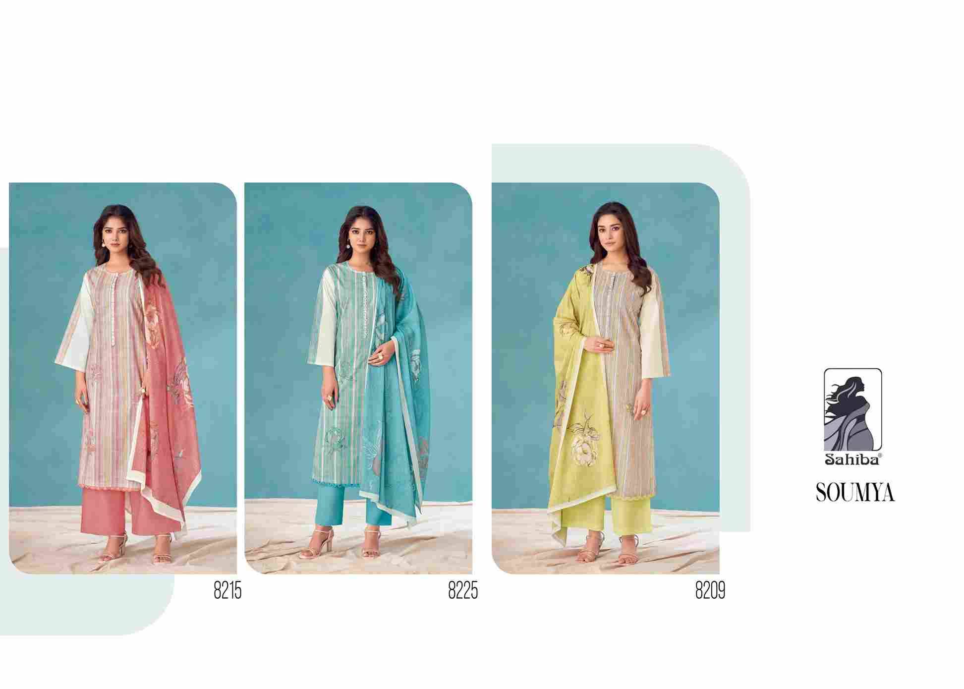 Soumya By Sahiba Fabrics Beautiful Festive Suits Colorful Stylish Fancy Casual Wear & Ethnic Wear Pure Cotton Lawn Print Dresses At Wholesale Price