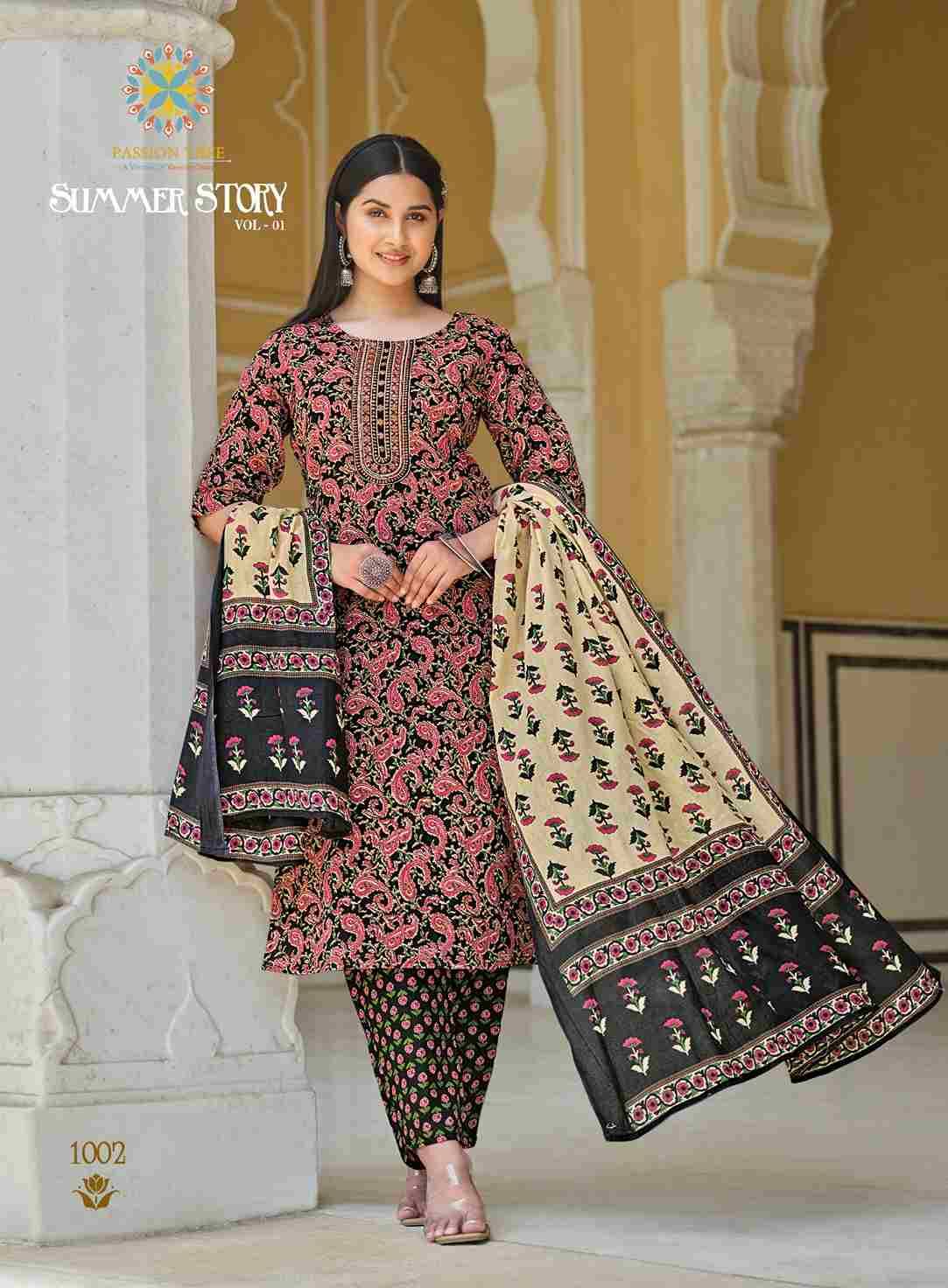 Summer Stody Vol-1 By Passion Tree 1001 To 1007 Series Festive Suits Beautiful Fancy Colorful Stylish Party Wear & Occasional Wear Heavy Cotton Print Dresses At Wholesale Price