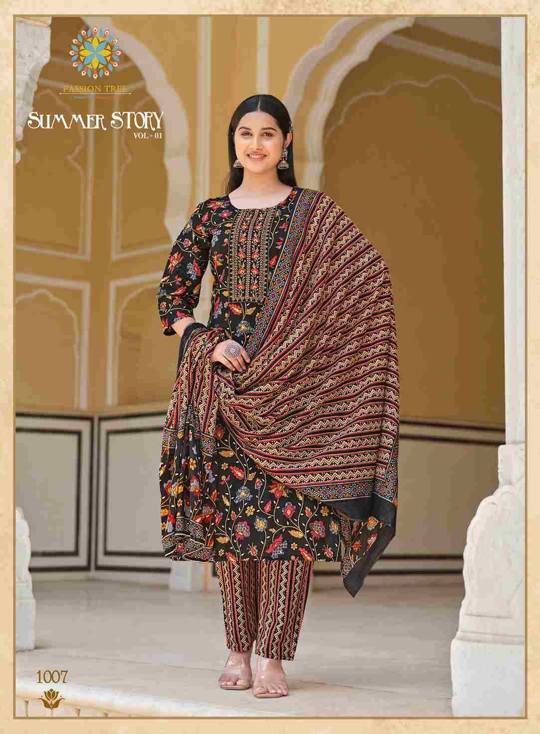 Summer Stody Vol-1 By Passion Tree 1001 To 1007 Series Festive Suits Beautiful Fancy Colorful Stylish Party Wear & Occasional Wear Heavy Cotton Print Dresses At Wholesale Price