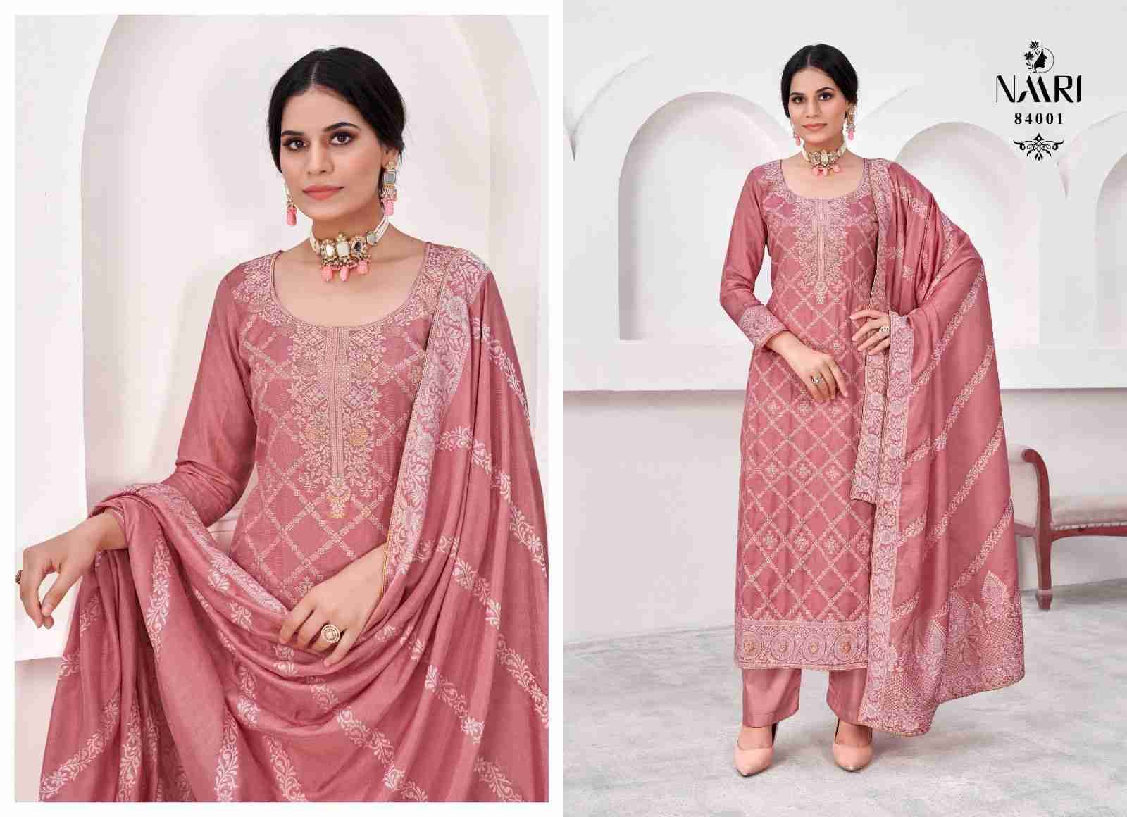 Samaa By Naari 84001 To 84004 Series Beautiful Stylish Festive Suits Fancy Colorful Casual Wear & Ethnic Wear & Ready To Wear Pure Muslin Jacquard Print Dresses At Wholesale Price