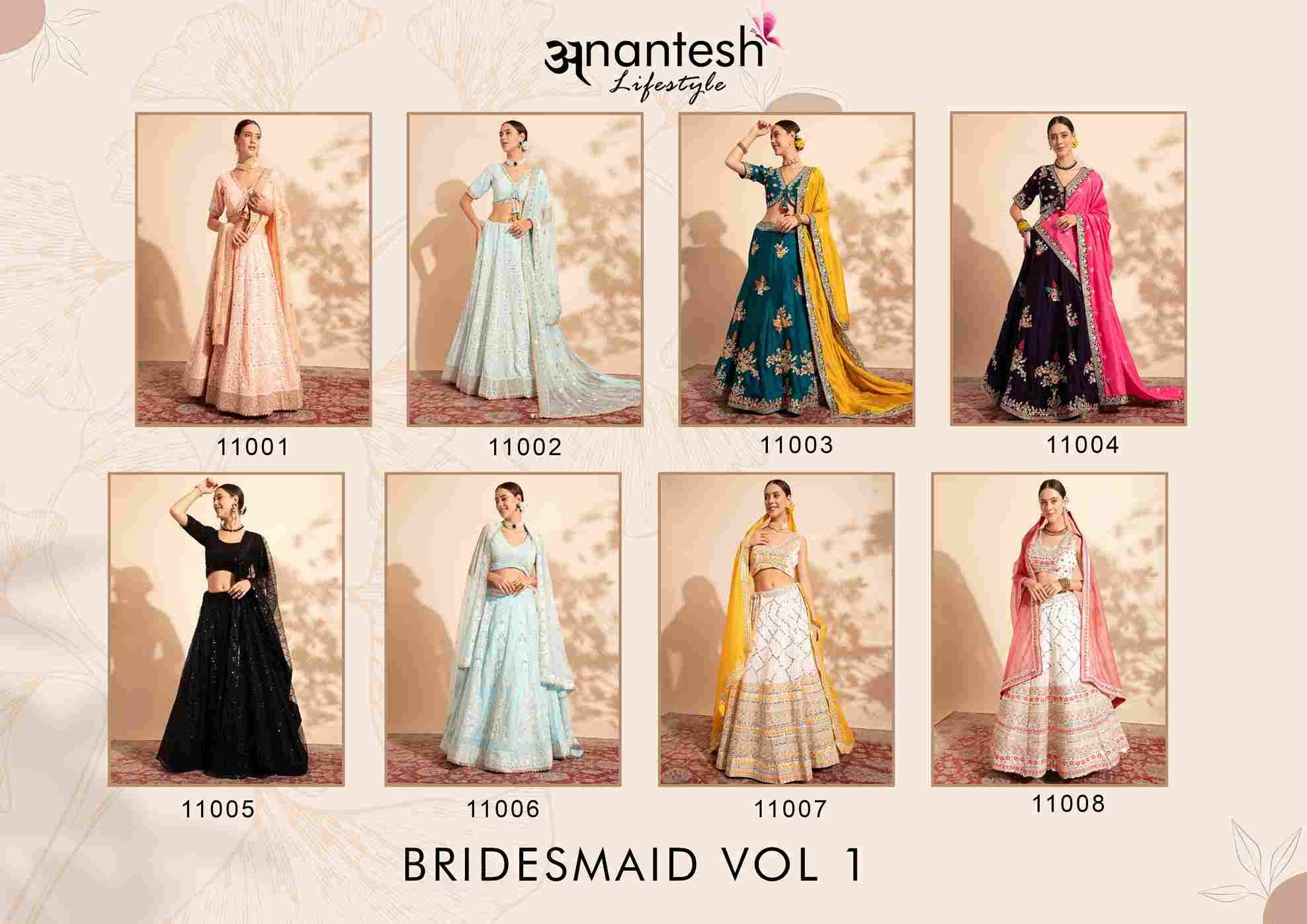 Bridesmaid Vol-1 By Anantesh 11001 To 11008 Series Beautiful Colorful Fancy Wedding Collection Occasional Wear & Party Wear Pure Georgette/Organza/Net Lehengas At Wholesale Price