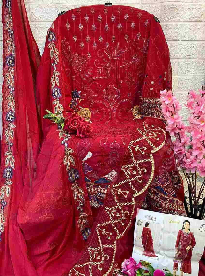 Aayra Vol-29 By Cosmos Designer Pakistani Suits Beautiful Stylish Fancy Colorful Party Wear & Occasional Wear Faux Georgette With Embroidery Dresses At Wholesale Price