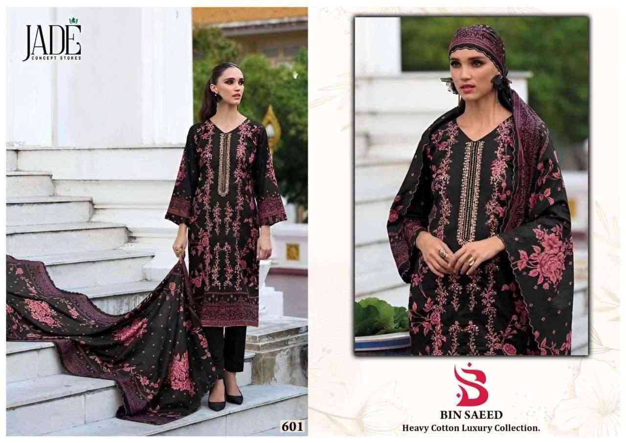 Bin Saeed Vol-6 By Jade 601 To 606 Series Beautiful Festive Suits Stylish Fancy Colorful Casual Wear & Ethnic Wear Pure Lawn Cotton Print Dresses At Wholesale Price