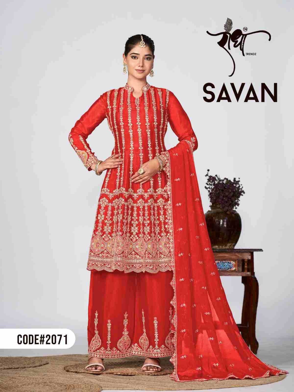 Savan By Radha Trendz 2071 To 2075 Series Beautiful Sharara Suits Colorful Stylish Fancy Casual Wear & Ethnic Wear Pure Chinnon Dresses At Wholesale Price