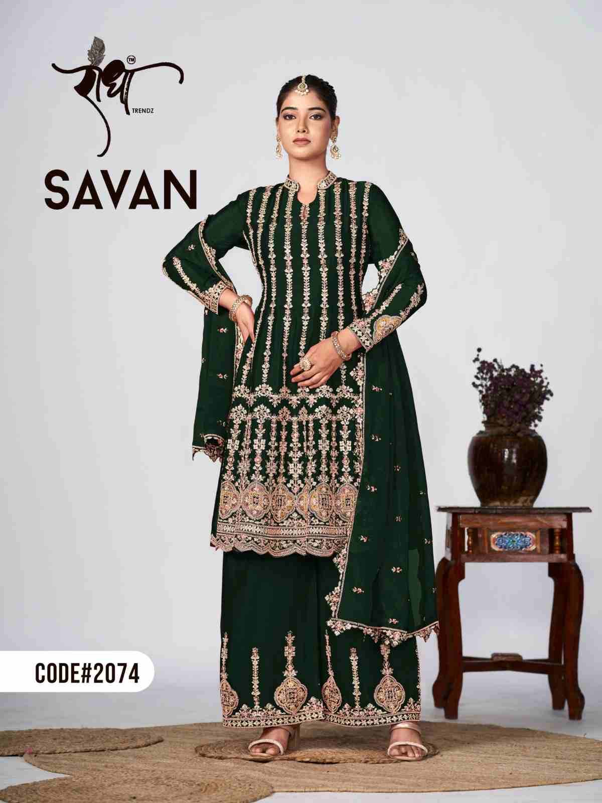 Savan By Radha Trendz 2071 To 2075 Series Beautiful Sharara Suits Colorful Stylish Fancy Casual Wear & Ethnic Wear Pure Chinnon Dresses At Wholesale Price