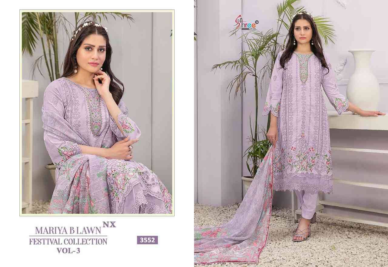 Mariya B Lawn Festival Collection Vol-3 Nx By Shree Fabs 3552 To 3555 Series Designer Pakistani Suits Beautiful Stylish Fancy Colorful Party Wear & Occasional Wear Pure Lawn Cotton Print Embroidered Dresses At Wholesale Price