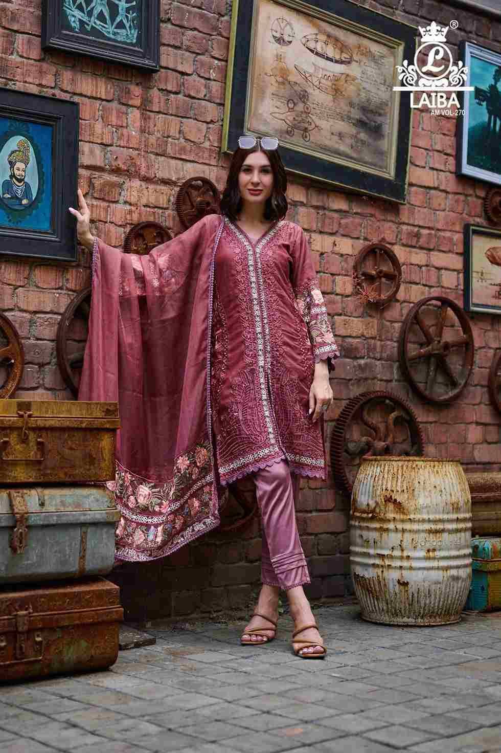 AM Vol-270 By Laiba 270-A To 270-C Series Beautiful Pakistani Suits Colorful Stylish Fancy Casual Wear & Ethnic Wear Pure Organza Embroidered Dresses At Wholesale Price