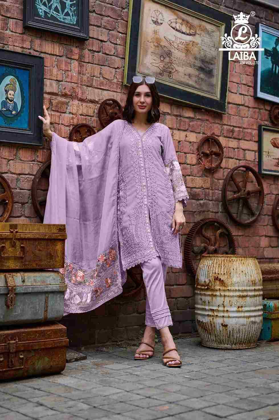 AM Vol-270 By Laiba 270-A To 270-C Series Beautiful Pakistani Suits Colorful Stylish Fancy Casual Wear & Ethnic Wear Pure Organza Embroidered Dresses At Wholesale Price