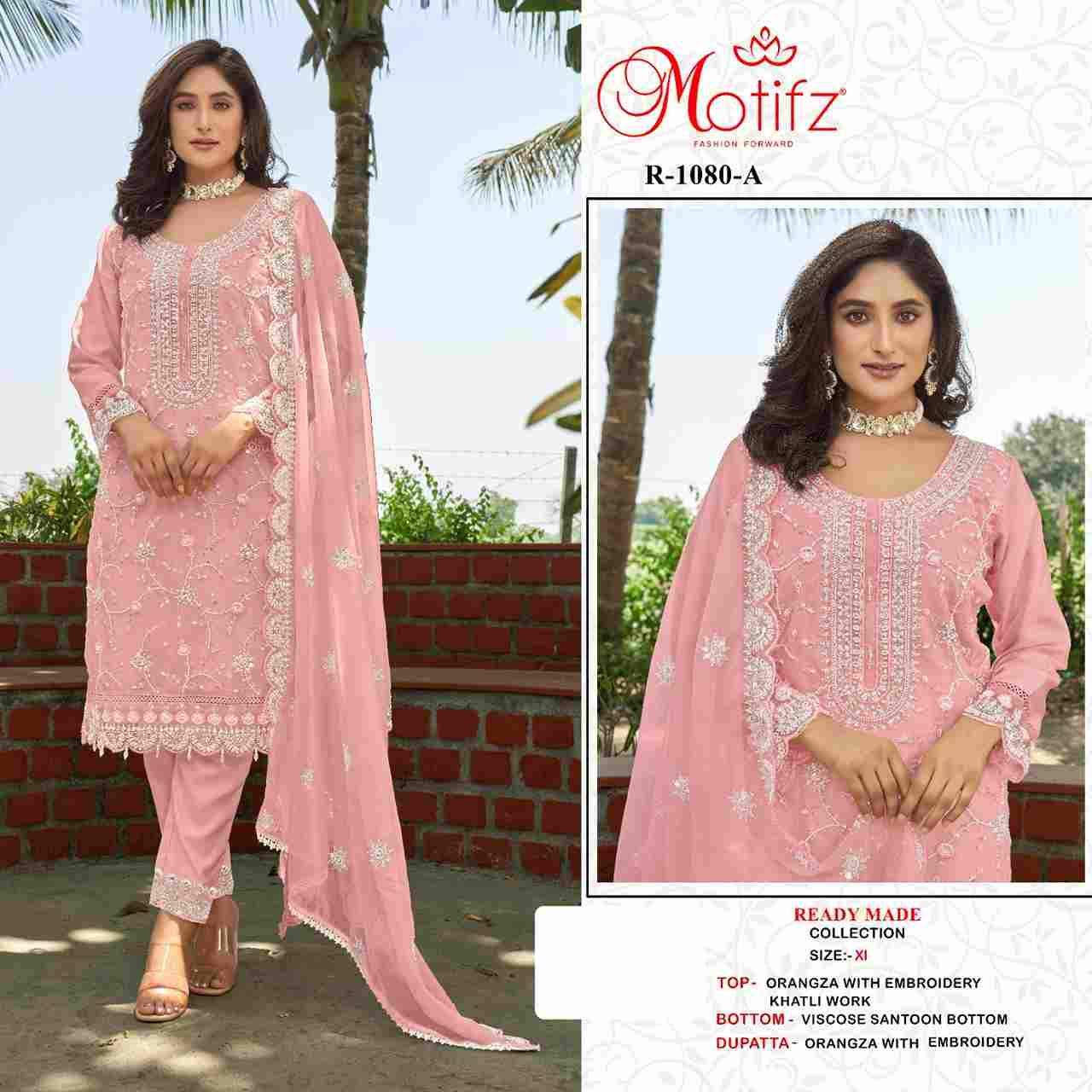 Motifz Hit Design 1080 Colours By Motifz 1080-A To 1080-D Series Designer Pakistani Suits Collection Beautiful Stylish Fancy Colorful Party Wear & Occasional Wear Organza With Embroidered Dresses At Wholesale Price