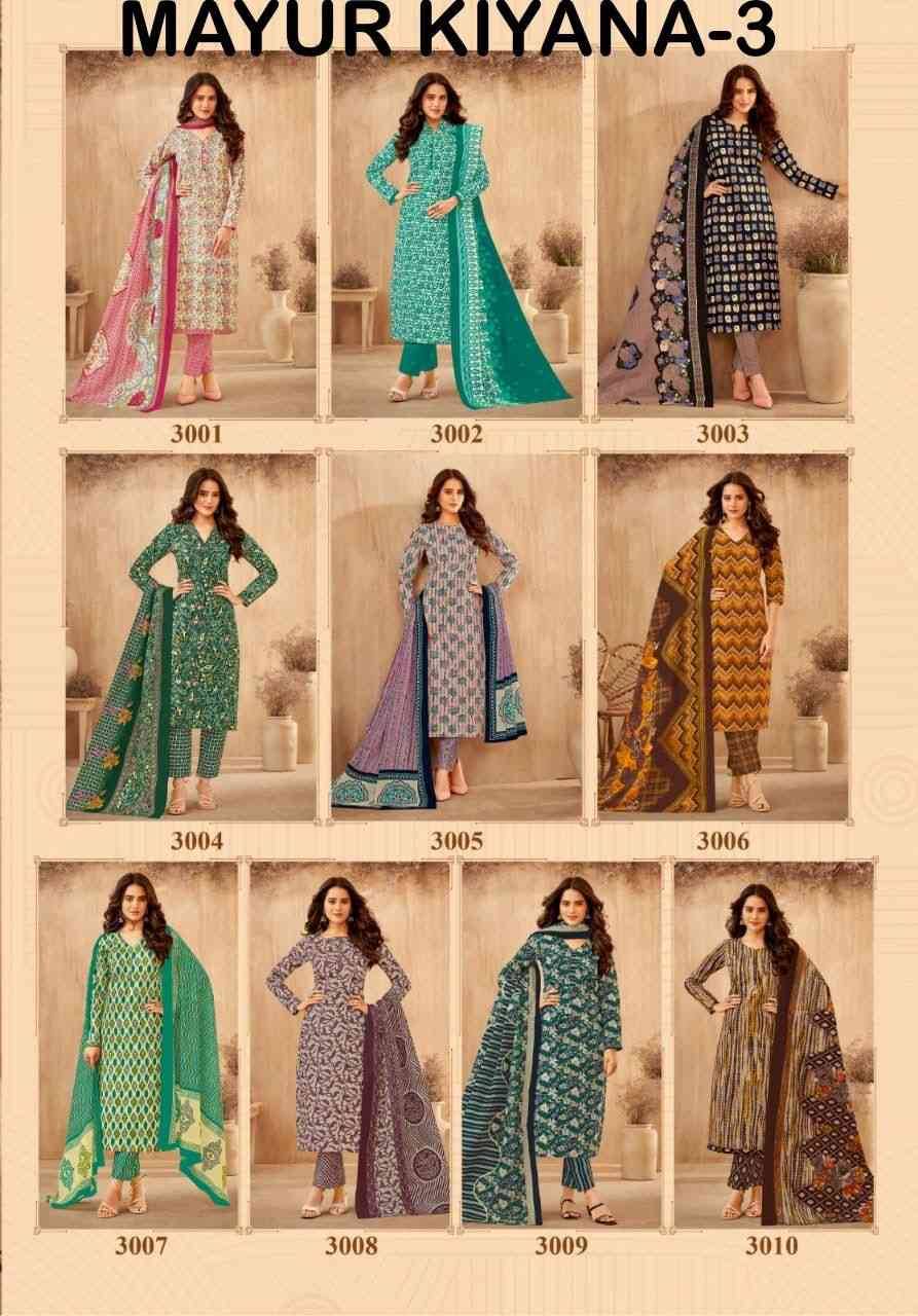 Kiyana Vol-3 By Mayur Creation 3001 To 3010 Series Beautiful Suits Colorful Stylish Fancy Casual Wear & Ethnic Wear Fancy Print Dresses At Wholesale Price