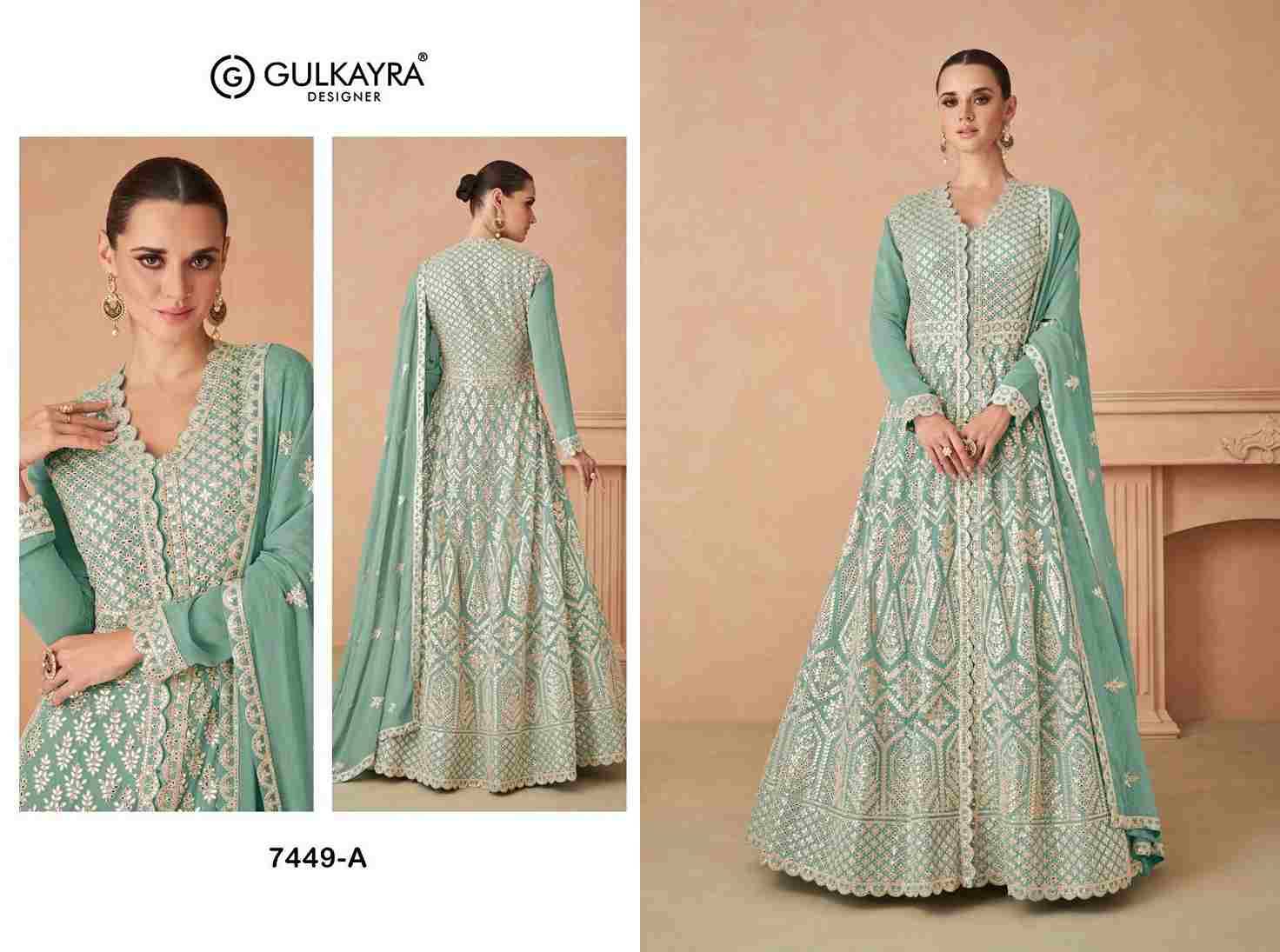 Rimsha By Gulkayra Designer 7449-A To 7449-D Series Beautiful Sharara Suits Colorful Stylish Fancy Casual Wear & Ethnic Wear Georgette Dresses At Wholesale Price