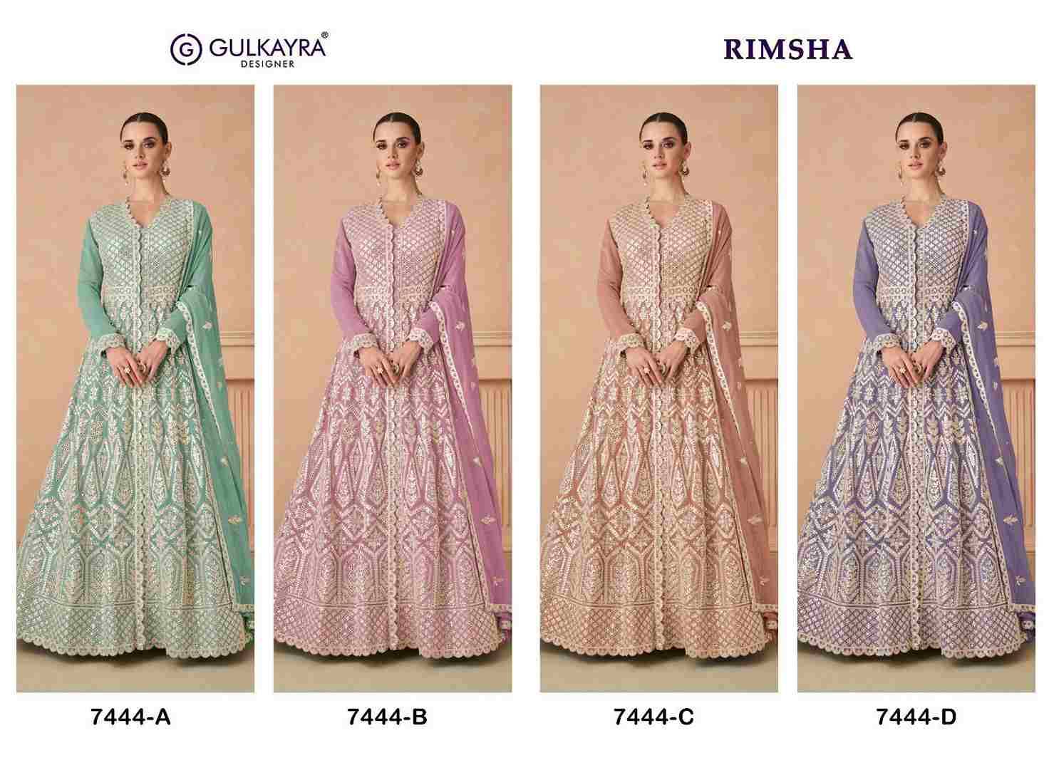 Rimsha By Gulkayra Designer 7449-A To 7449-D Series Beautiful Sharara Suits Colorful Stylish Fancy Casual Wear & Ethnic Wear Georgette Dresses At Wholesale Price